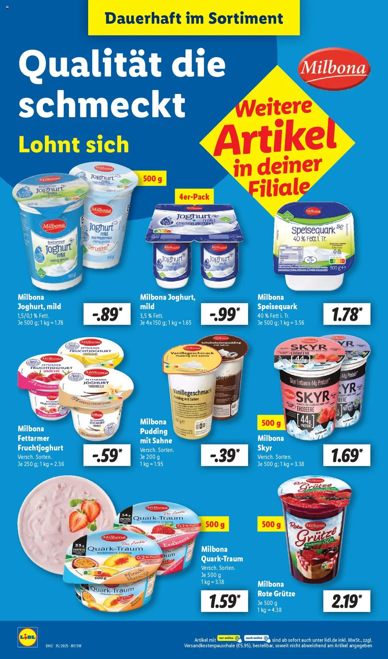 Lidl Prospekt Uffenheim - gültig ab dem 25.08.2025 | Seite: 24 | Produkte: Pudding, Himbeere, Sahne, Speisequark