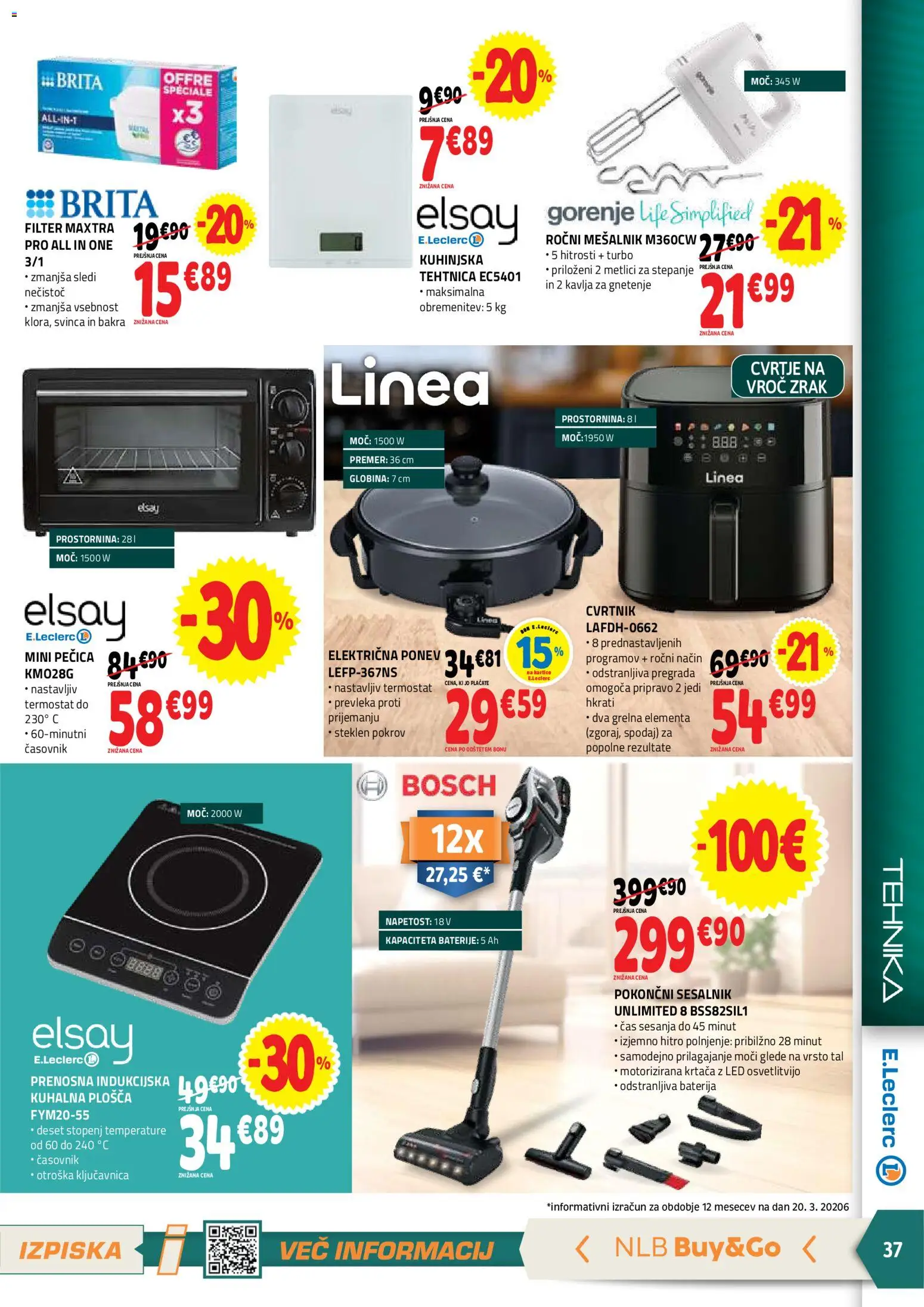 Novi E.leclerc katalog ponudbe – veljaven od 01.04.2026 | Stran: 37 | Izdelki: Termostat, Baterije, Mini pečica, Sesalnik