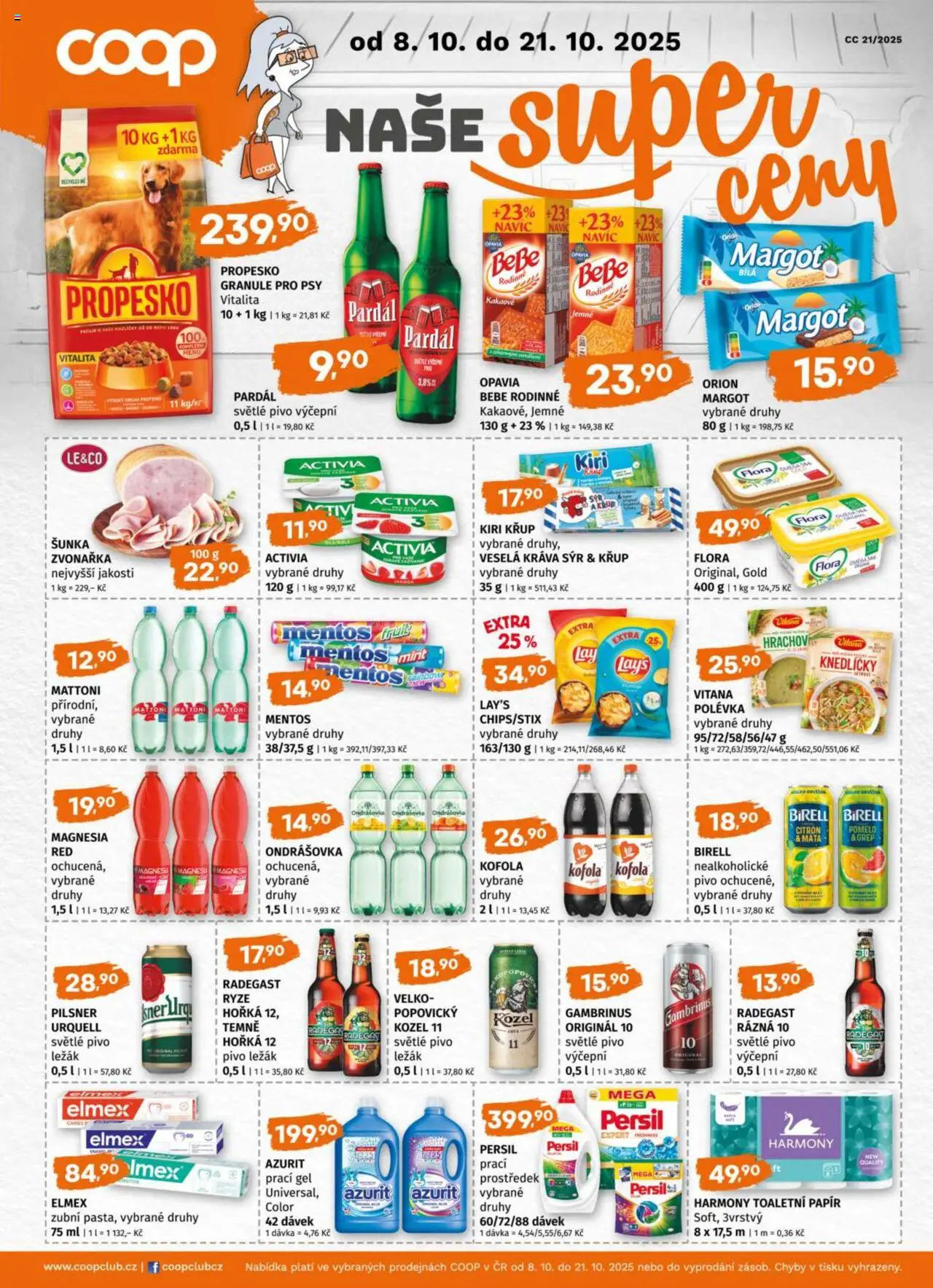 Trefa leták od 08.10.2025 | Strana: 9 | Produkty: Ondrášovka, Radegast, Kofola, Flora
