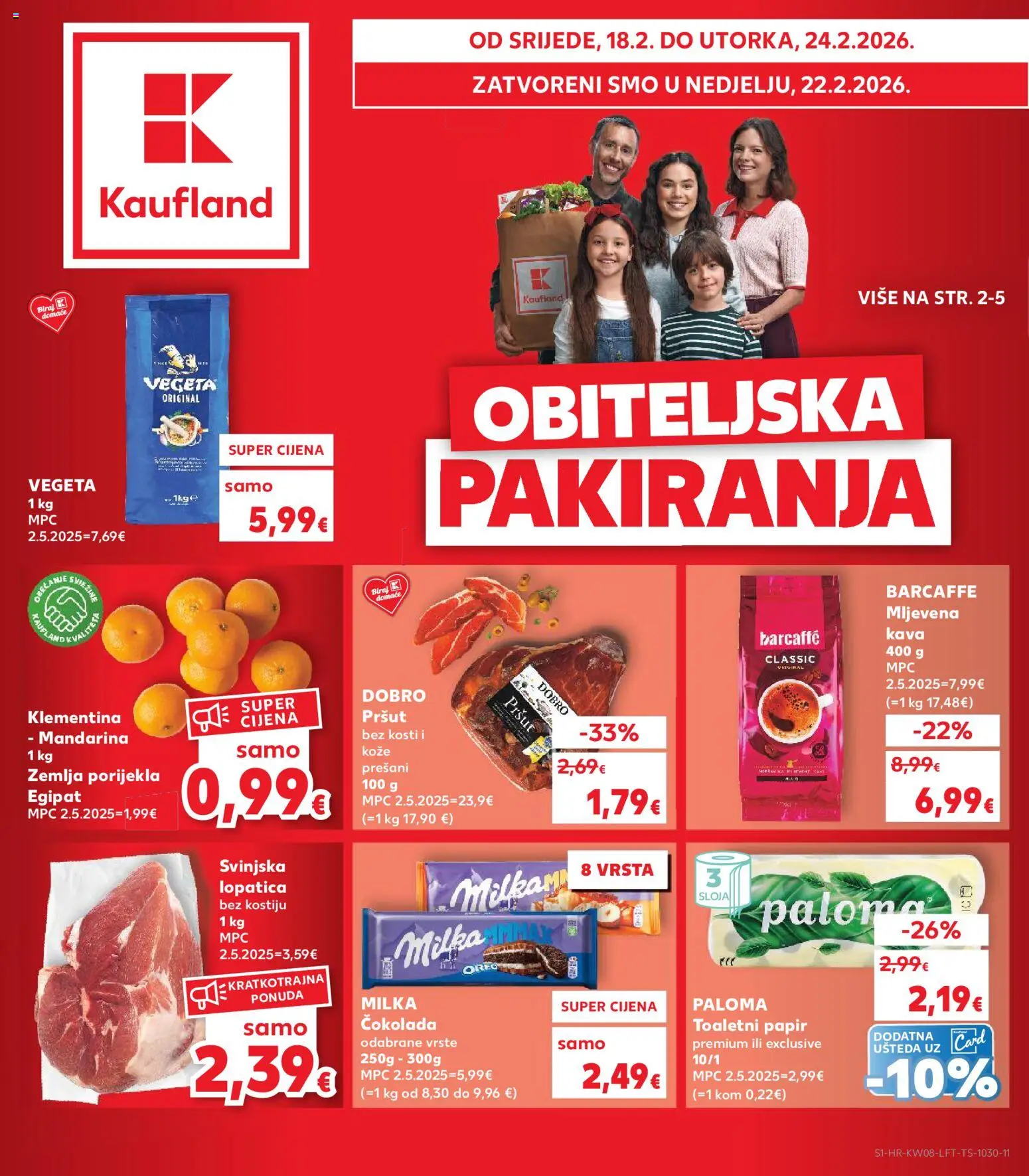 Kaufland katalog | vrijedi od 18.02.2026 | Stranica: 1 | Proizvodi: Mandarina, Kava, Pršut, Vegeta