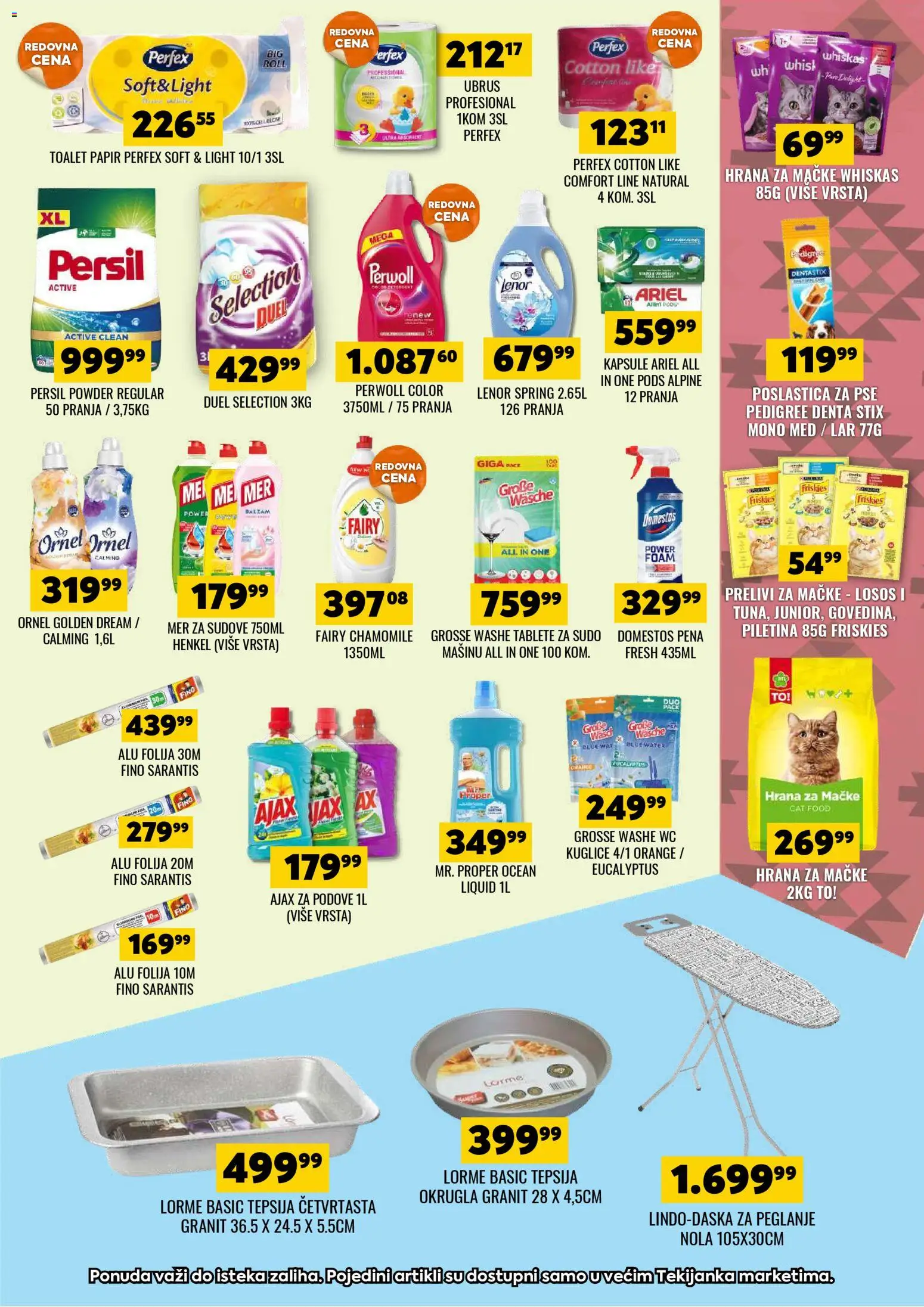 Tekijanka katalog - važi od 08.04.2026 | Strana: 15 | Proizvode: Ariel, Perwoll, Losos, Piletina