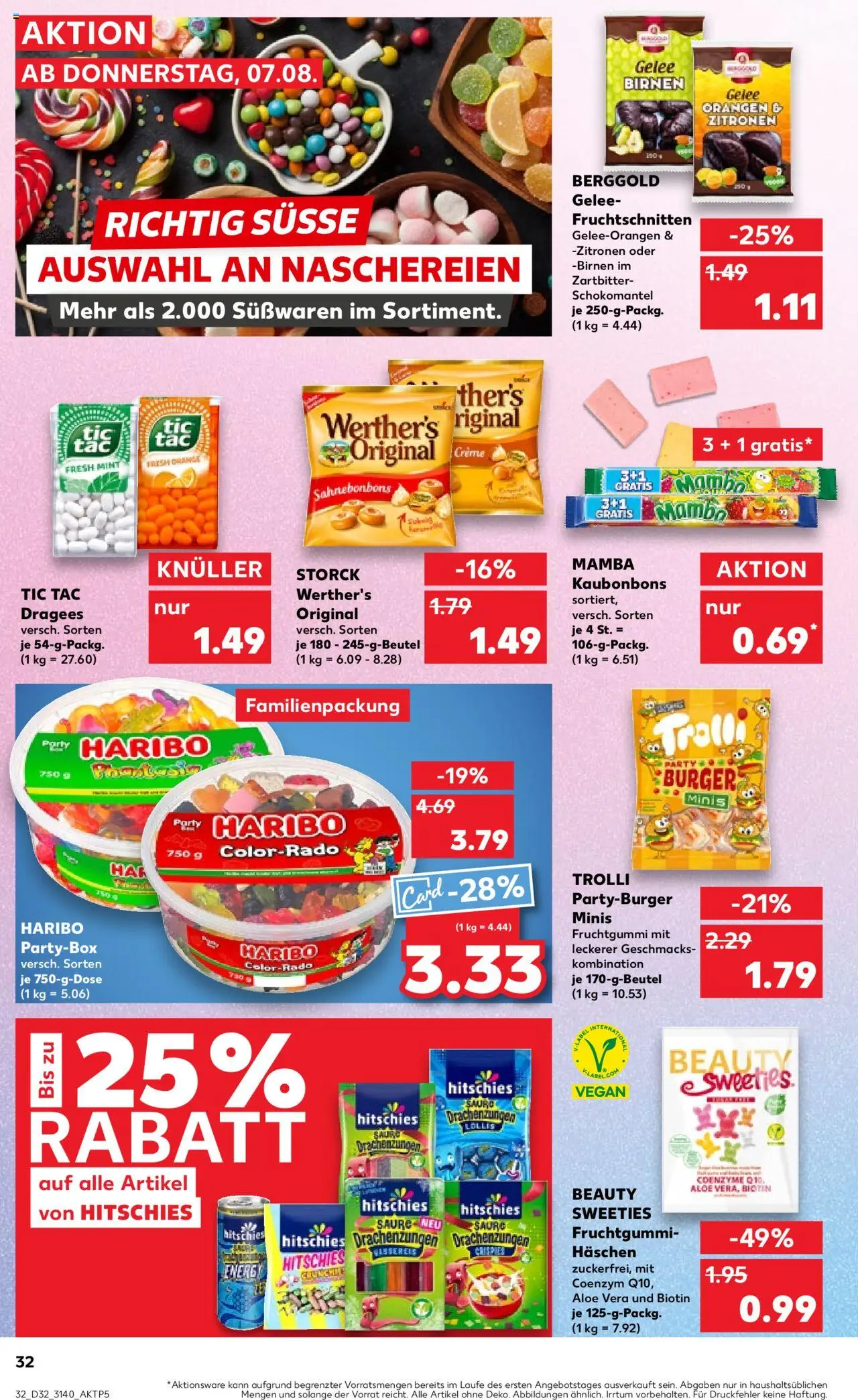 Kaufland prospekt Leipzig	 - gültig ab dem 07.08.2025 | Seite: 32 | Produkte: Haribo, Burger, Creme, Zitronen