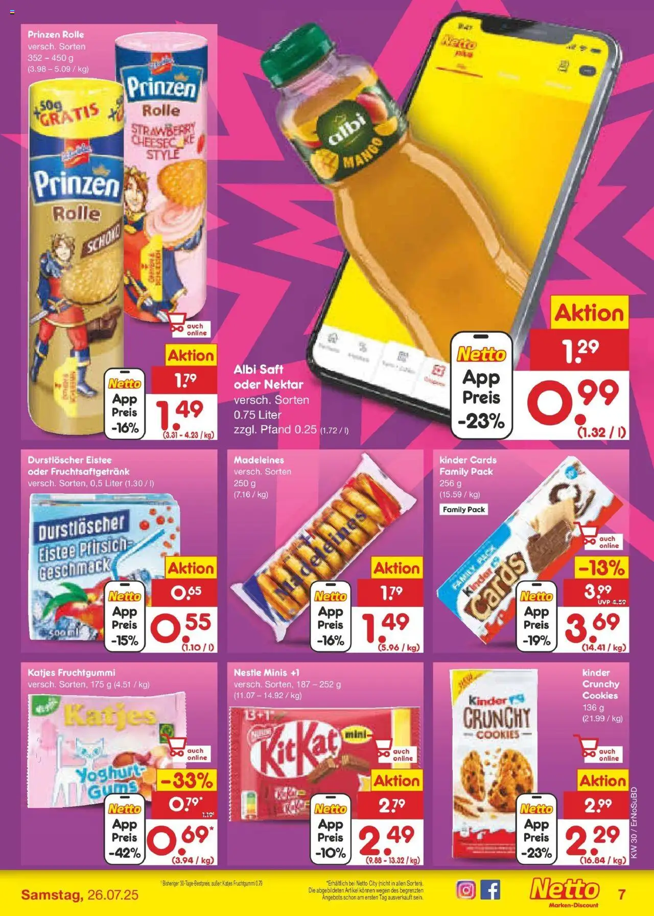 Netto Marken-Discount prospekt Jena-Lobeda	 - gültig ab dem 21.07.2025 | Seite: 7 | Produkte: Durstloscher, Katjes, Mango, Pfirsich