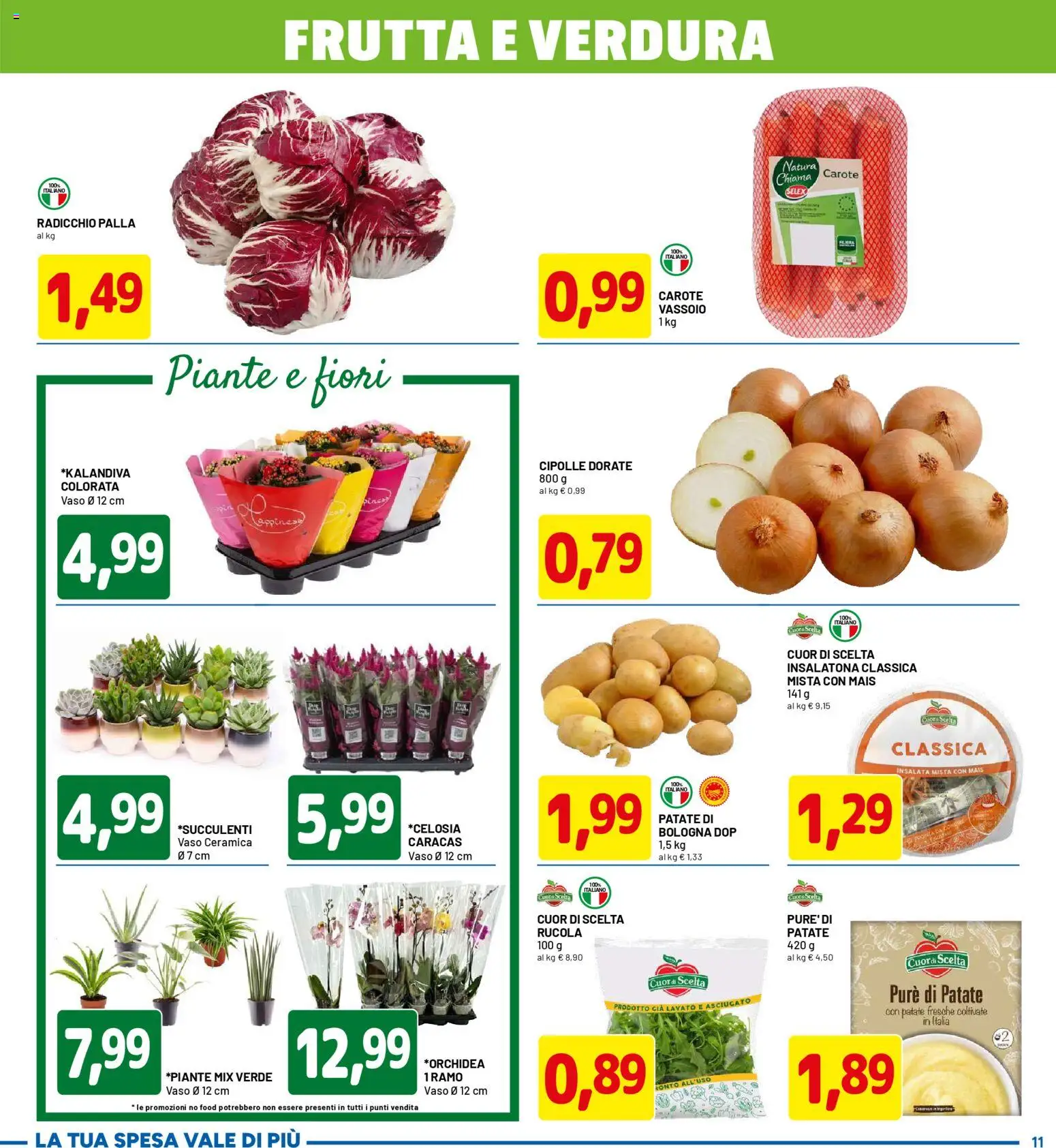 Volantino D Più del 09.04.2026 | Pagina: 11 | Prodotti: Insalata, Patate, Cipolle, Frutta
