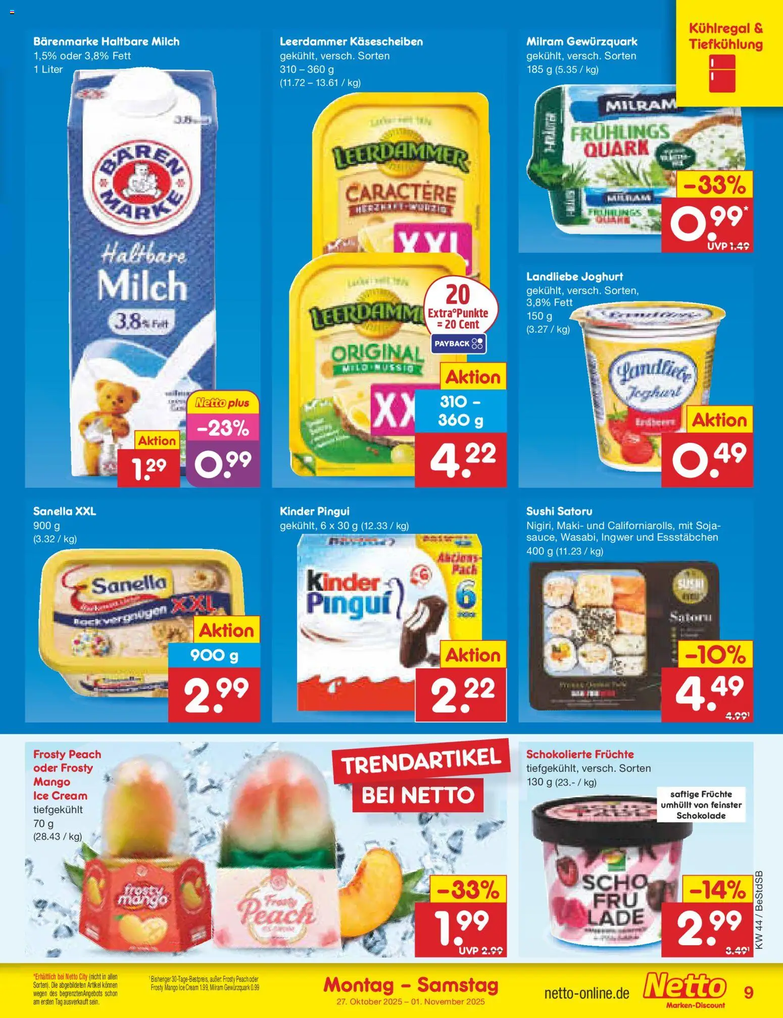 Netto Marken-Discount Prospekt 	 – gültig ab 27.10.2025 | Seite: 11 | Produkte: Quark, Milch, Haltbare milch, Sanella