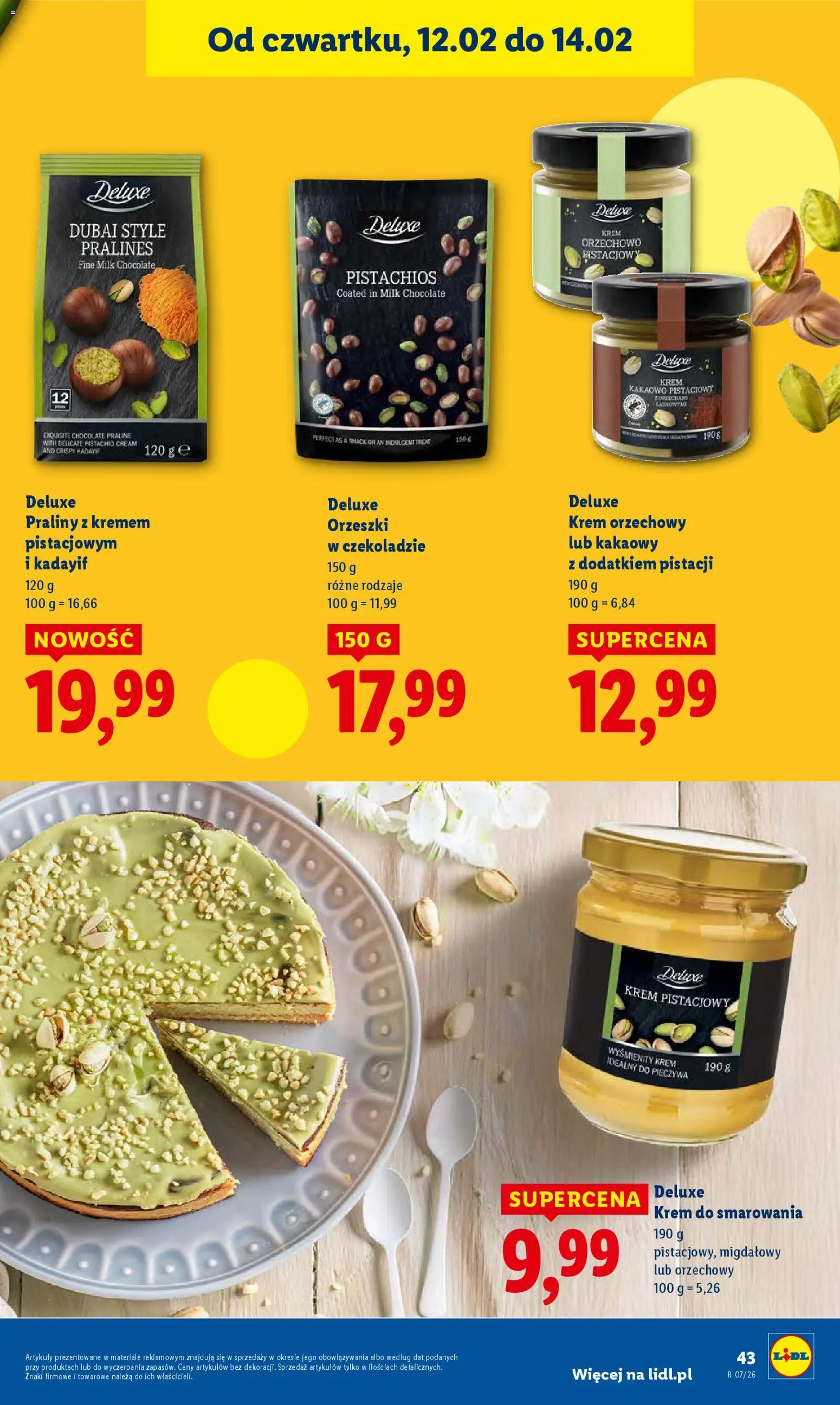 Lidl Gazetka od 12.02.2026 | Strona: 43 | Produkty: Krem orzechowy, Praliny, Krem