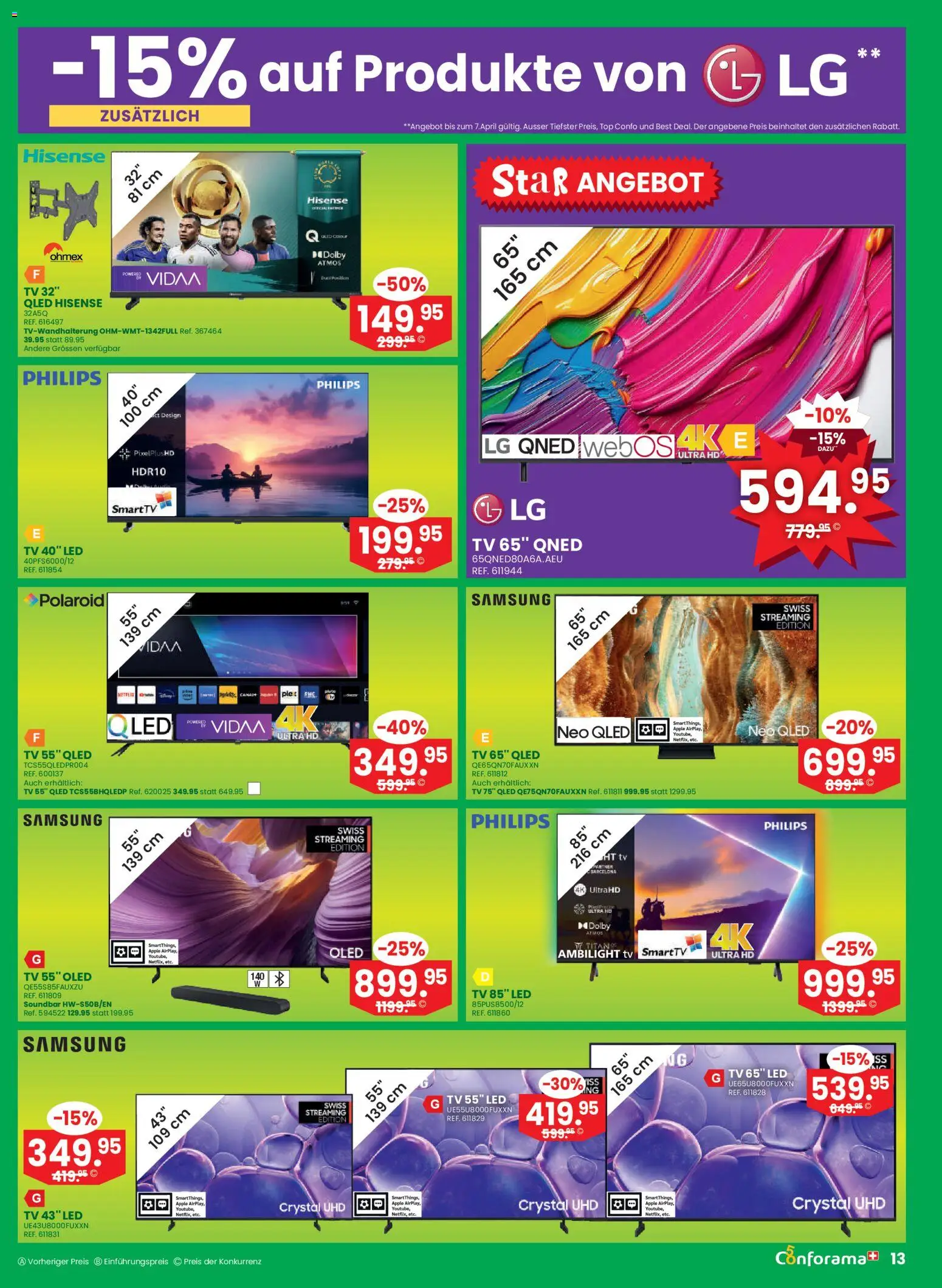 Conforama aktionen Primavera – gültig ab 01.04.2026 | Seite: 13 | Produkte: Top, Apple, Philips, Hisense