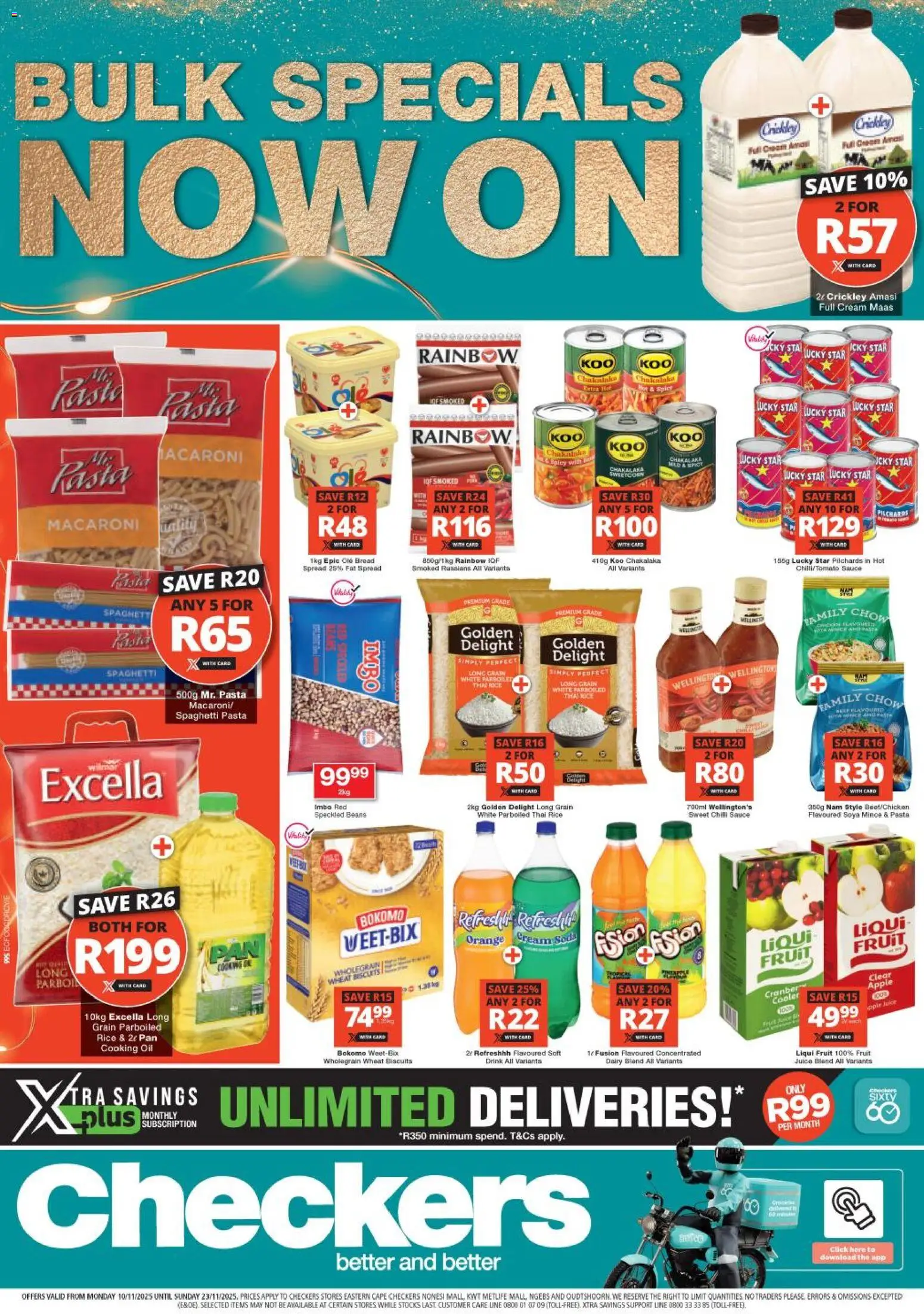 New Checkers catalogue – valid from 10.11.2025 | Page: 1 | Products: Rice, Cream, Fruit, Sauce