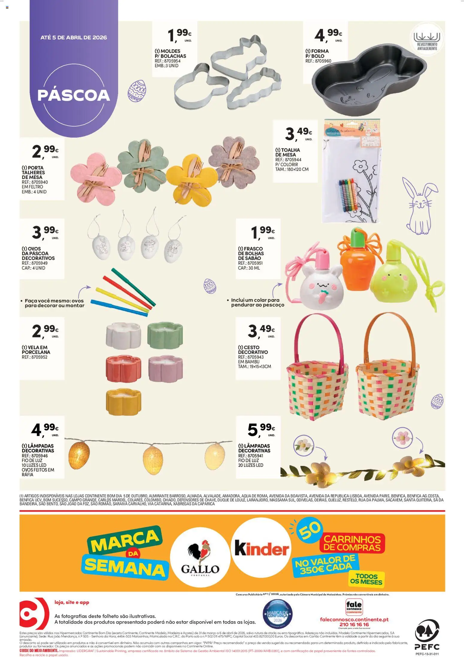 Continente Semanal Continente Bom Dia │ válido de 31.03.2026 | Página: 28 | Produtos: Faca, Talheres, Mesa, Toalha de mesa