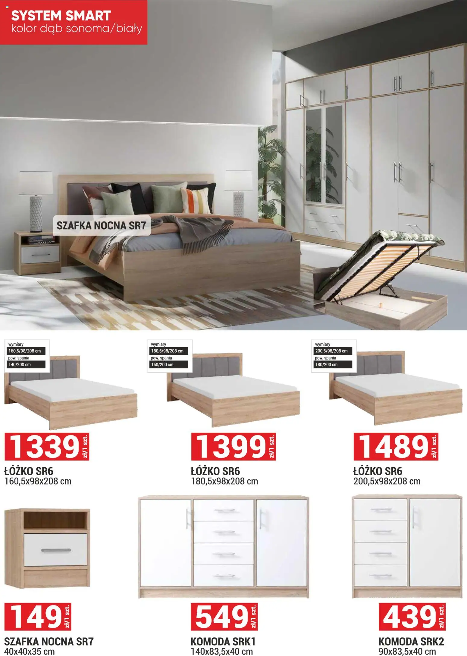 Merkury Market Gazetka - Meble, Wypoczynki, Materace od 01.03.2026 | Strona: 31 | Produkty: Łóżko, Komoda, Szafka nocna