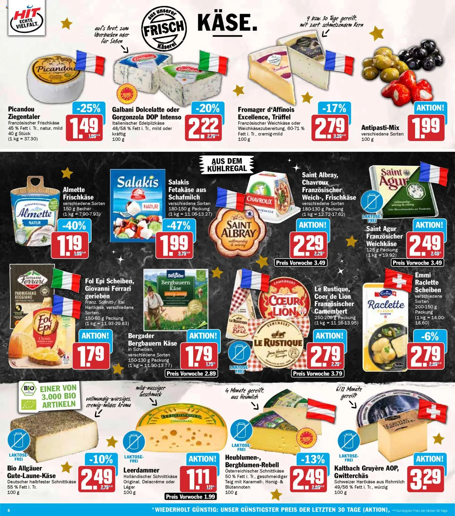 HIT Prospekt 	 – gültig ab 01.12.2025 | Seite: 6 | Produkte: Almette, Käse, Salakis, Raclette