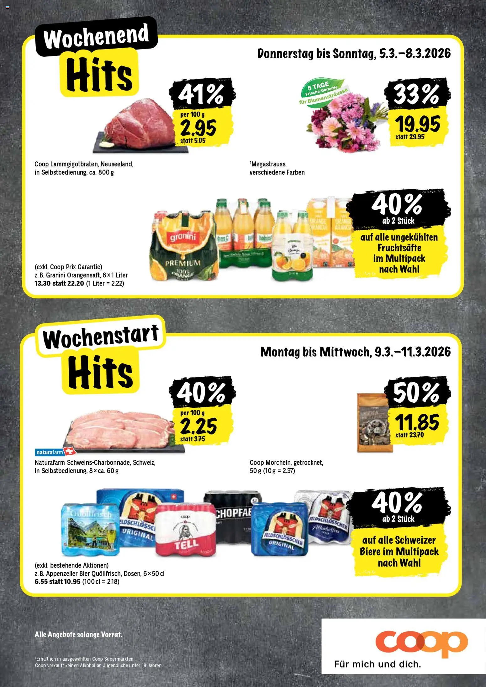 Coop aktionen – gültig ab 05.03.2026 | Seite: 20 | Produkte: Orangensaft, Bier, Fondue