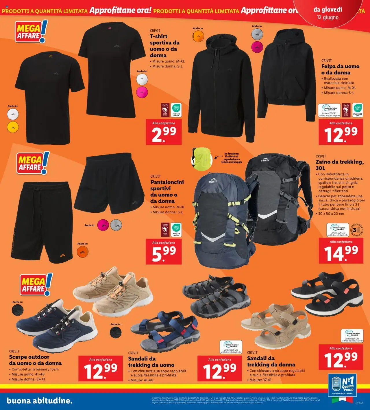 Volantino Lidl del 09.06.2025 | Pagina: 33 | Prodotti: Sandali, Zaino, T-shirt, Computer
