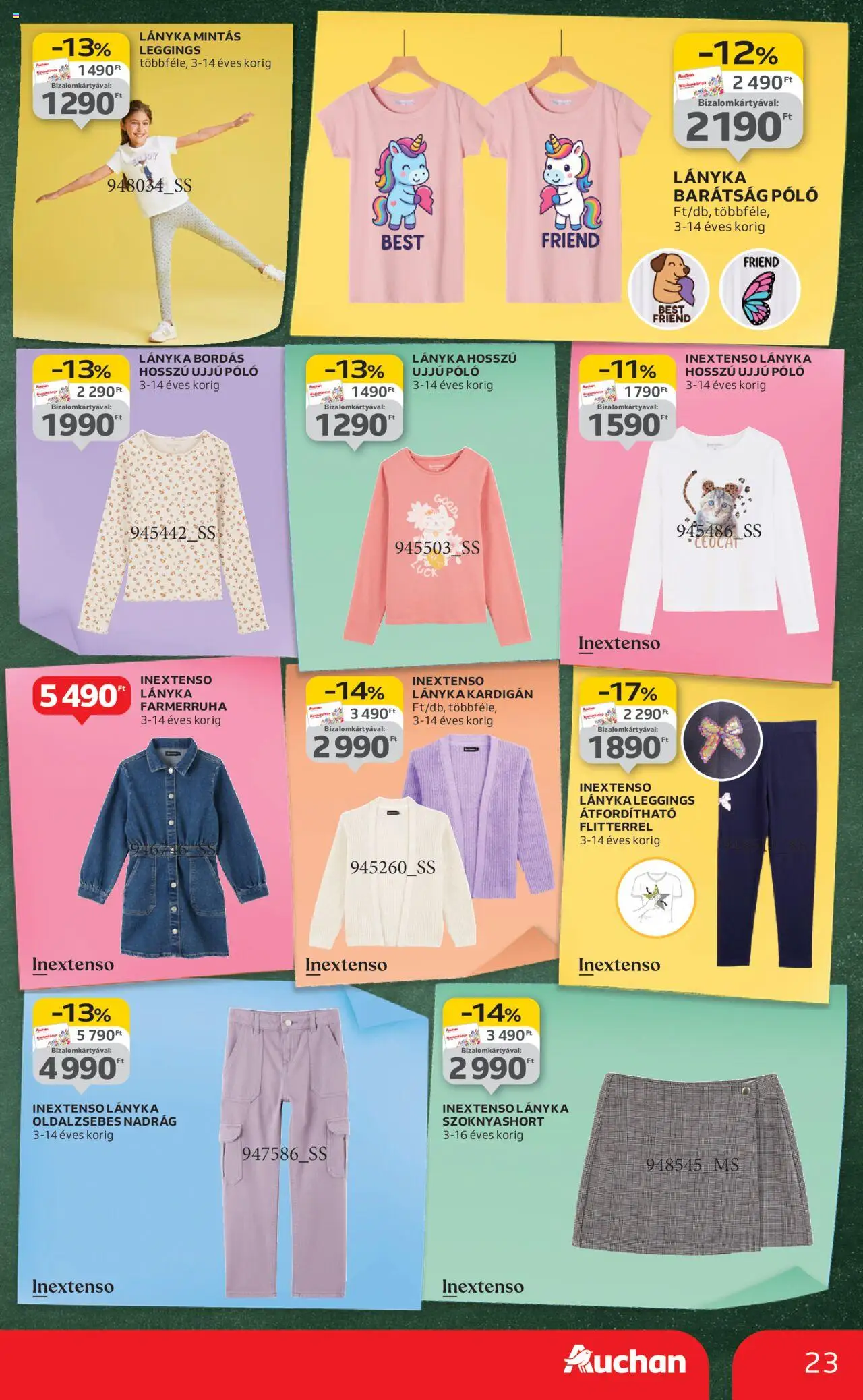 Auchan akciós ujság - amely érvényes a következő dátumtól: 07.08.2025 | Oldal: 23 | Termékek: Kardigán, Nadrág, Leggings