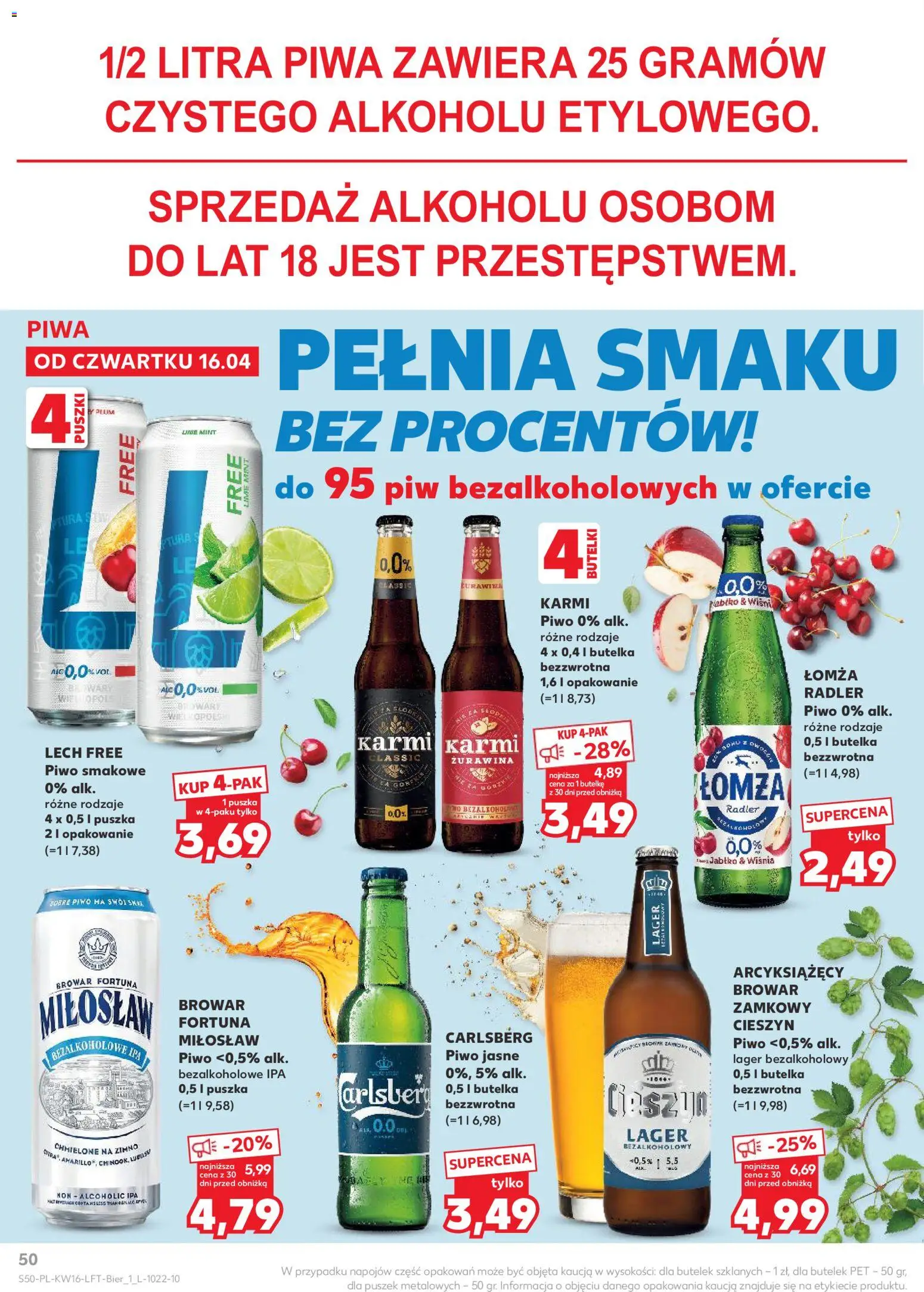 Kaufland gazetka od 16.04.2026 | Strona: 50 | Produkty: Żurawina, Piwo
