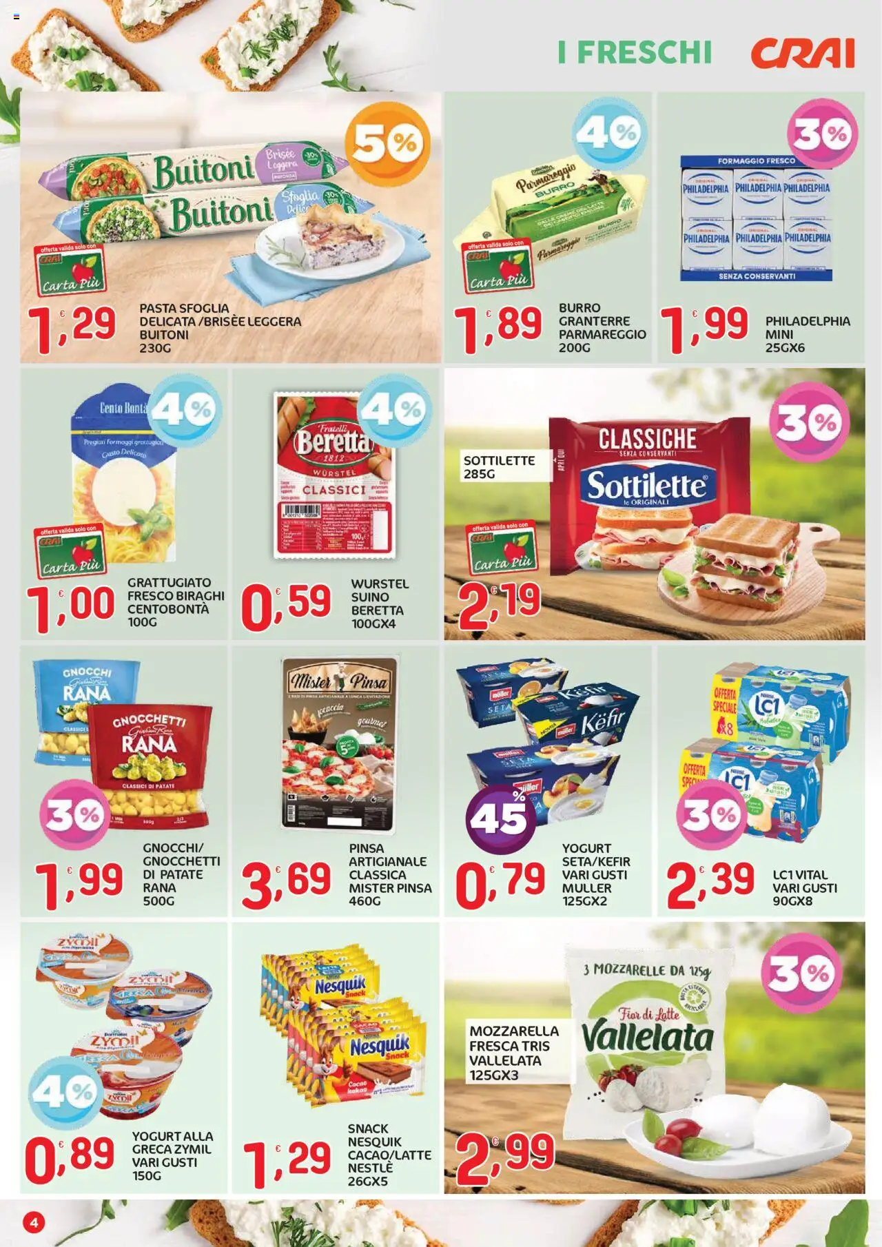 Volantino CRAI del 21.08.2025 | Pagina: 4 | Prodotti: Suino, Burro, Pasta, Cacao