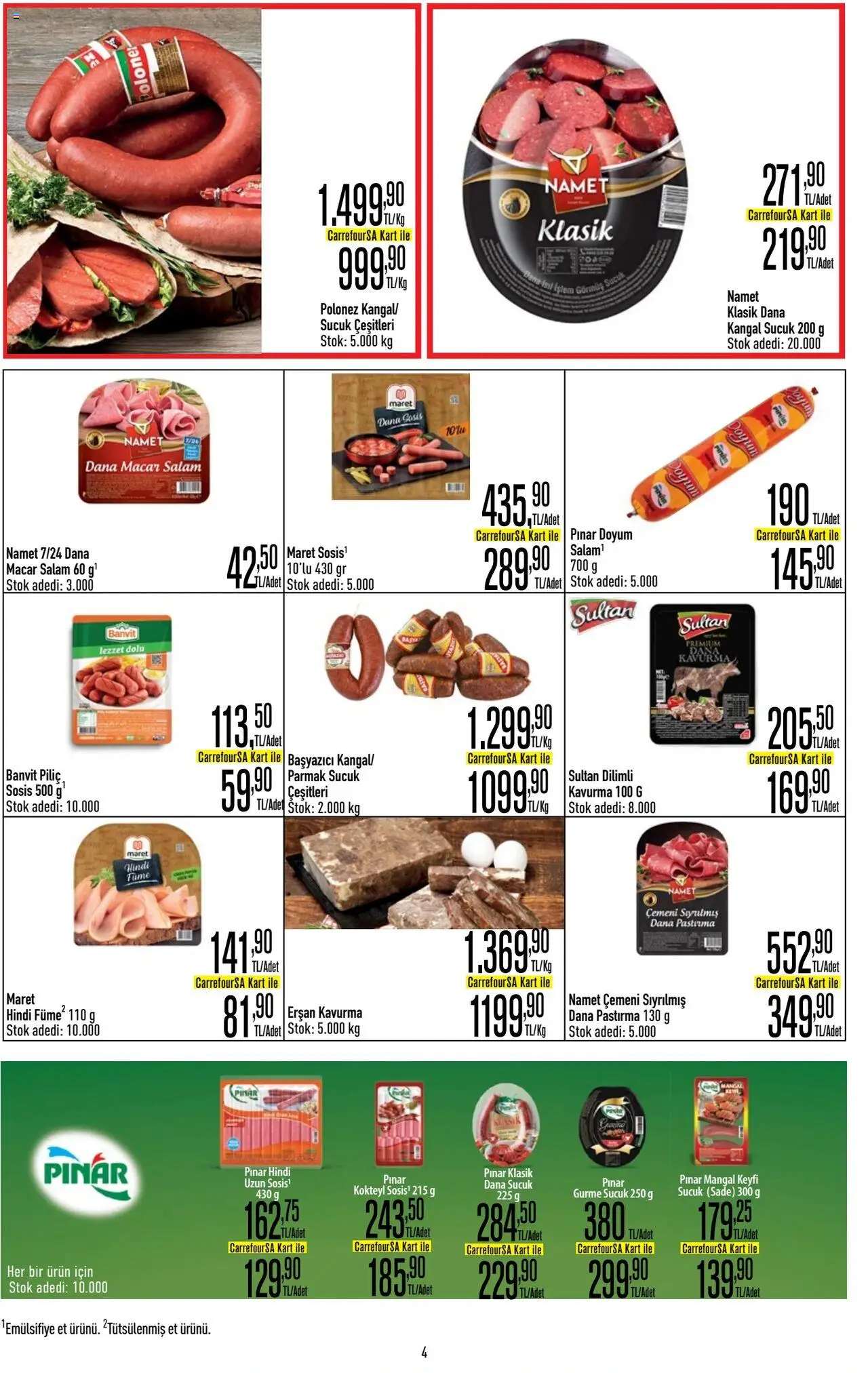 CarrefourSA Katalog - 01.08.2025 tarihinden itibaren geçerlidir | Sayfa: 4 | Ürünler: Salam, Sosis, Piliç, Sucuk