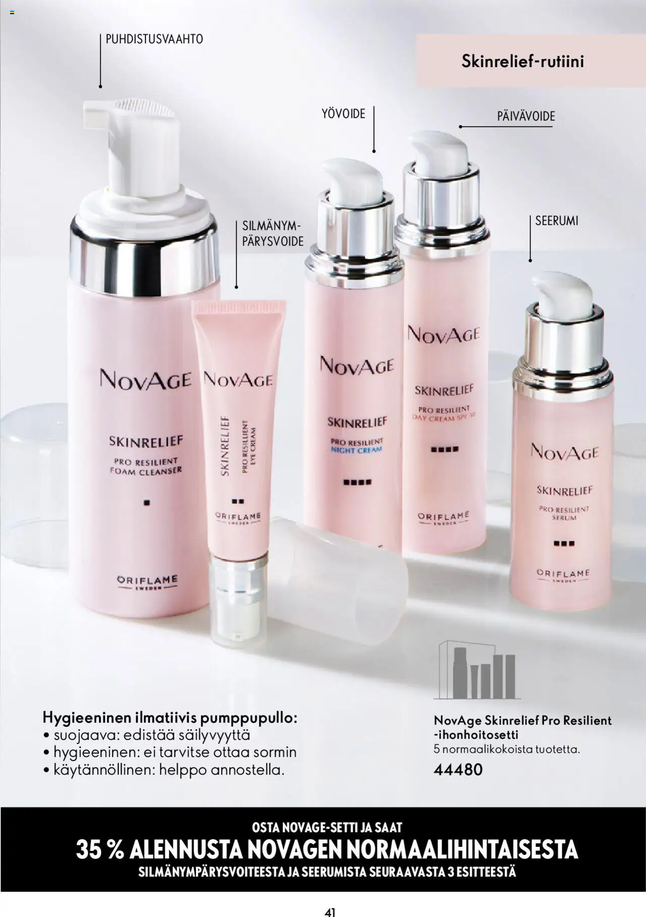Oriflame Novage+ – voimassa 25.01.2024 alkaen | Sivu: 41 | Tuotteet: Yövoide, Seerumi