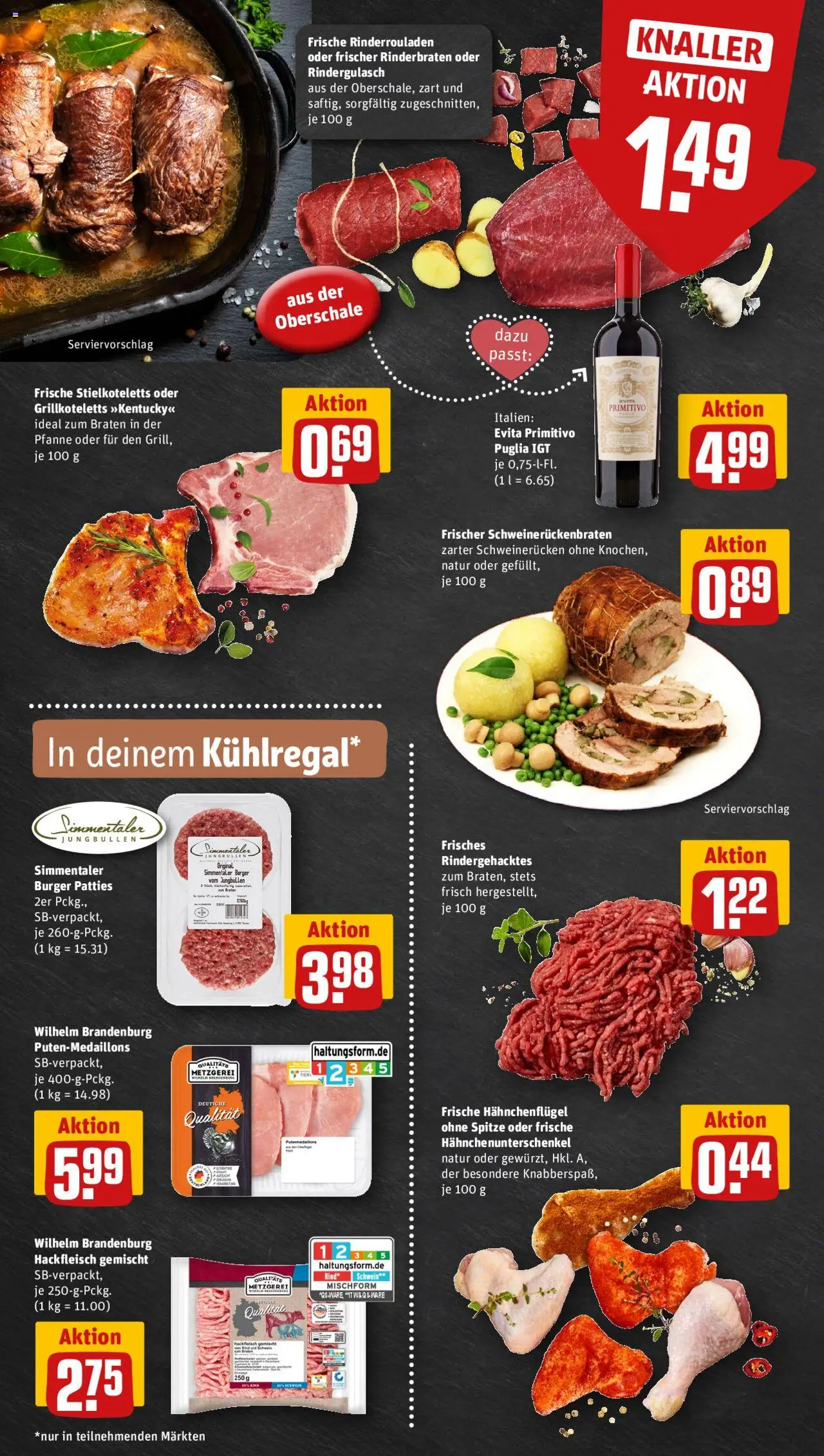 Rewe ihr Kaufpark Prospekt 	 - gültig ab dem 25.08.2025 | Seite: 6 | Produkte: Rinderrouladen, Rinderbraten, Schweinerucken, Hackfleisch