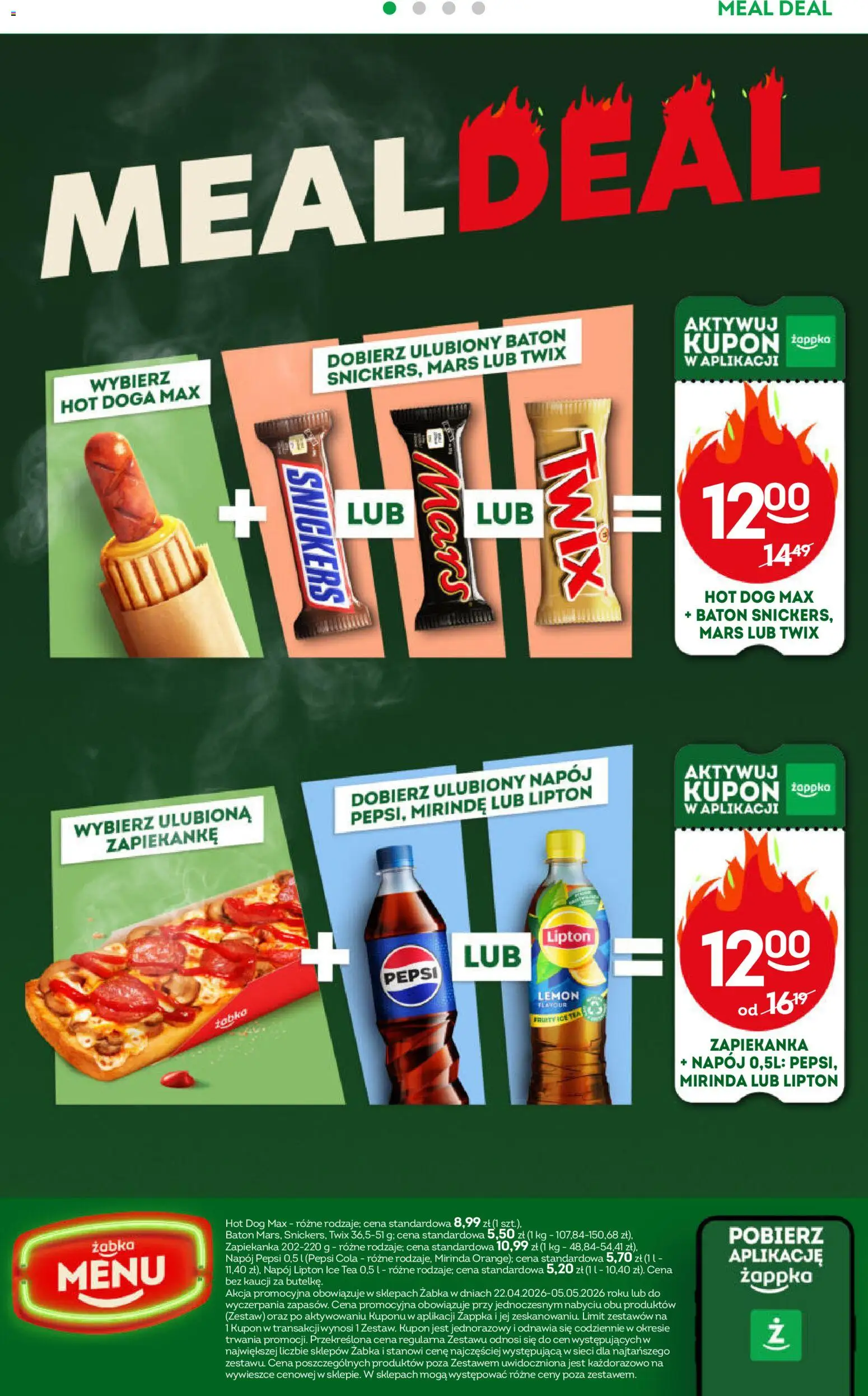 Żabka gazetka od 22.04.2026 | Strona: 62 | Produkty: Ice Tea, Zapiekanka, Pepsi, Baton