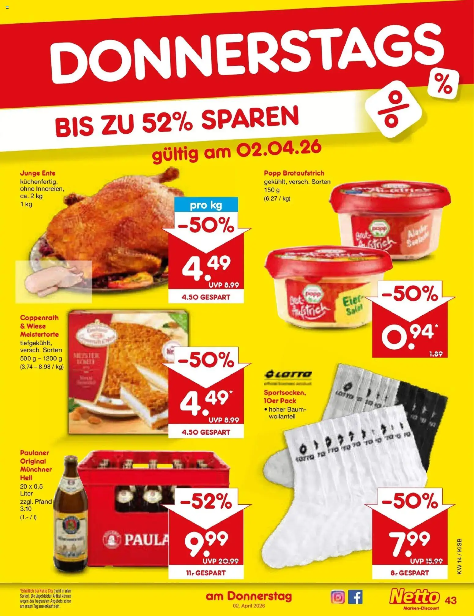 Netto Marken-Discount Prospekt Bad Friedrichshall	 – gültig ab 30.03.2026 | Seite: 57 | Produkte: Eier, Salat, Ente, Paulaner