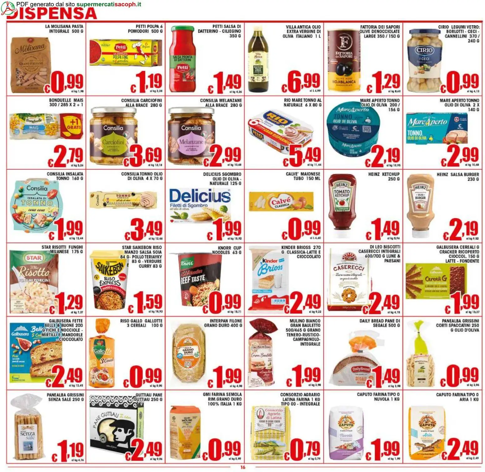 Volantino Sacoph del 17.04.2026 | Pagina: 16 | Prodotti: Insalata, Verdure, Tubo, Mais