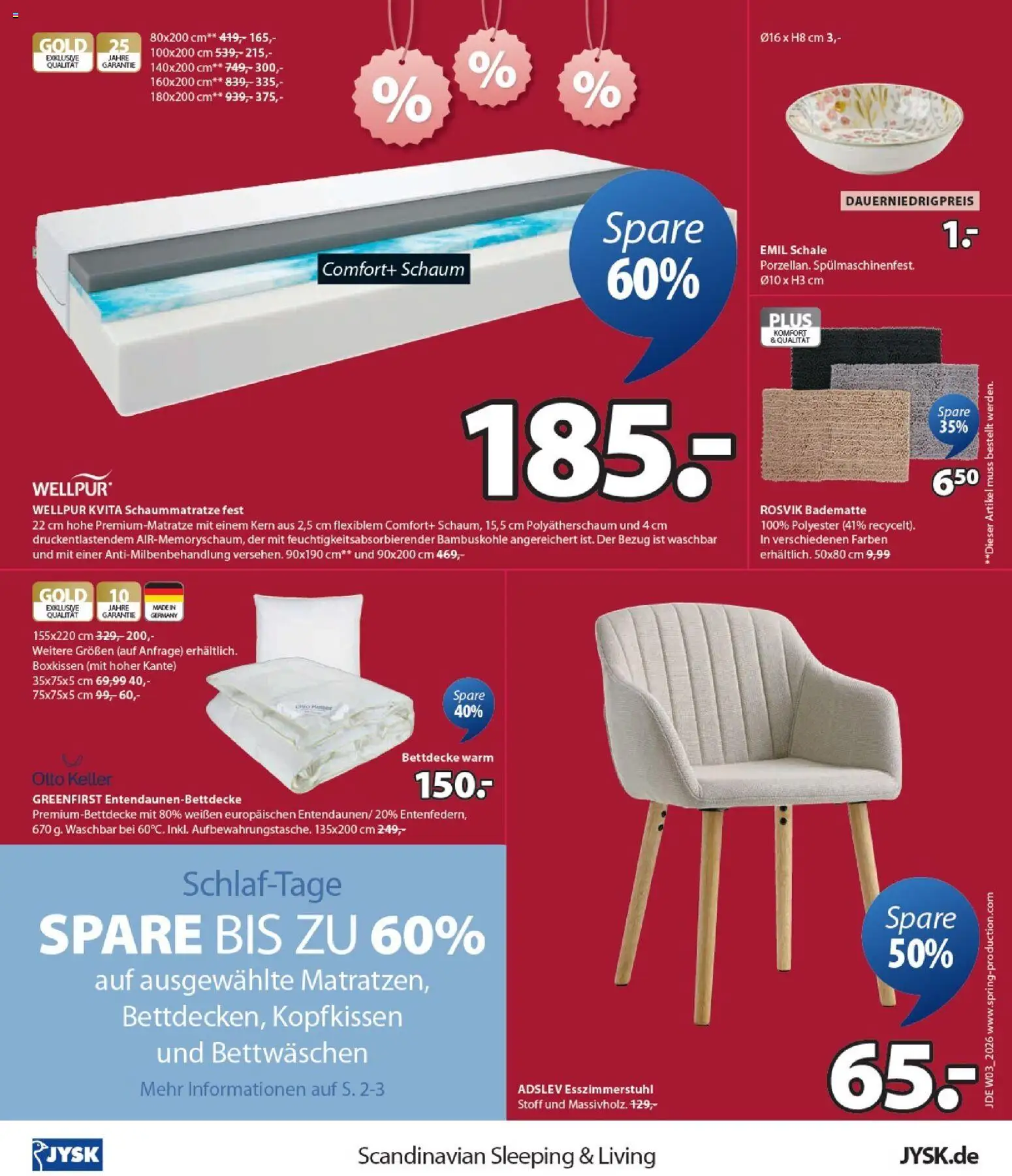 Angebote JYSK – gültig ab 30.12.2025 | Seite: 12 | Produkte: Bettdecke, Kopfkissen