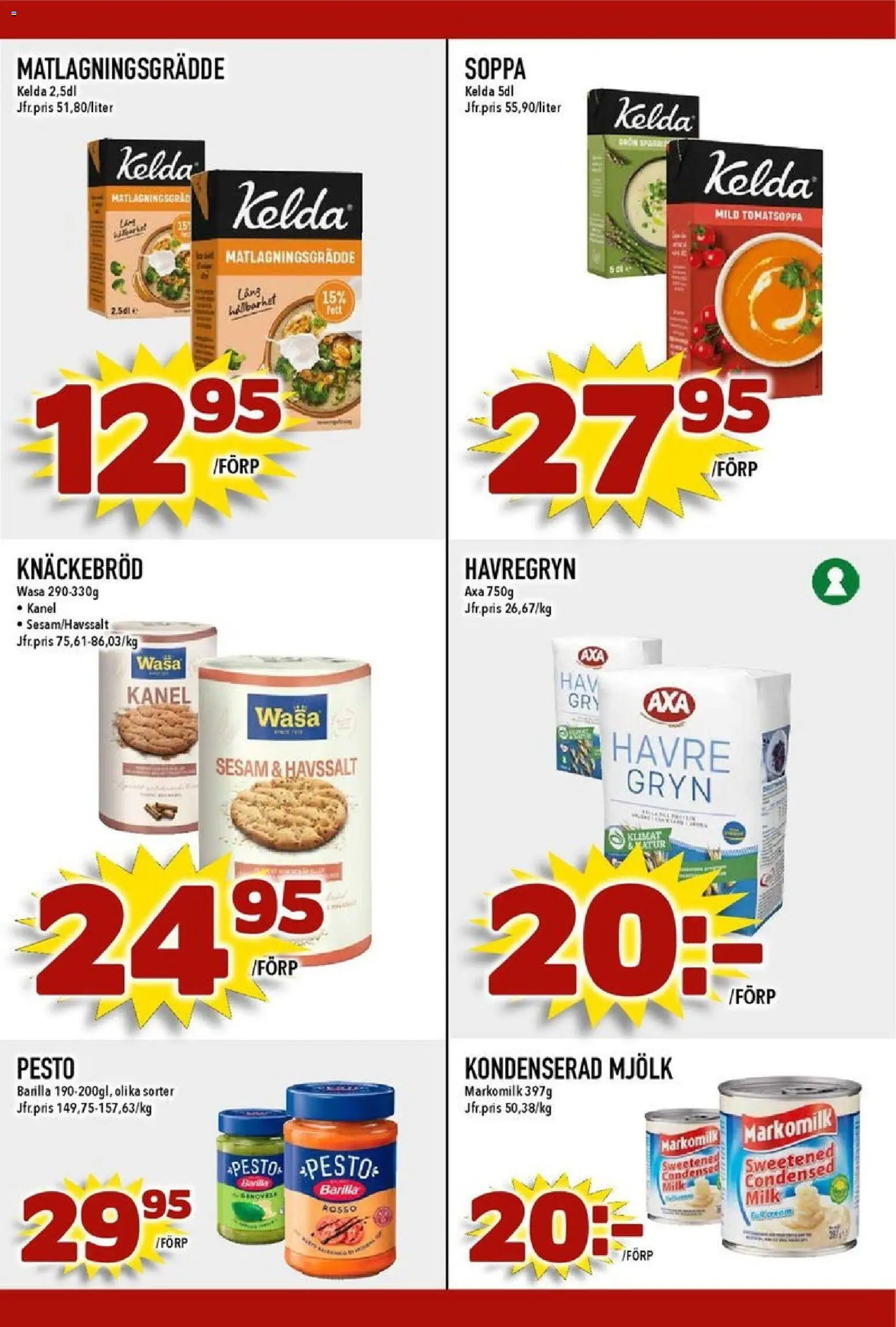 Matdax reklamblad aktuell från 29.12.2025 | Sida: 21 | Produkter: Havregryn, Mjölk, Pesto, Matlagningsgrädde