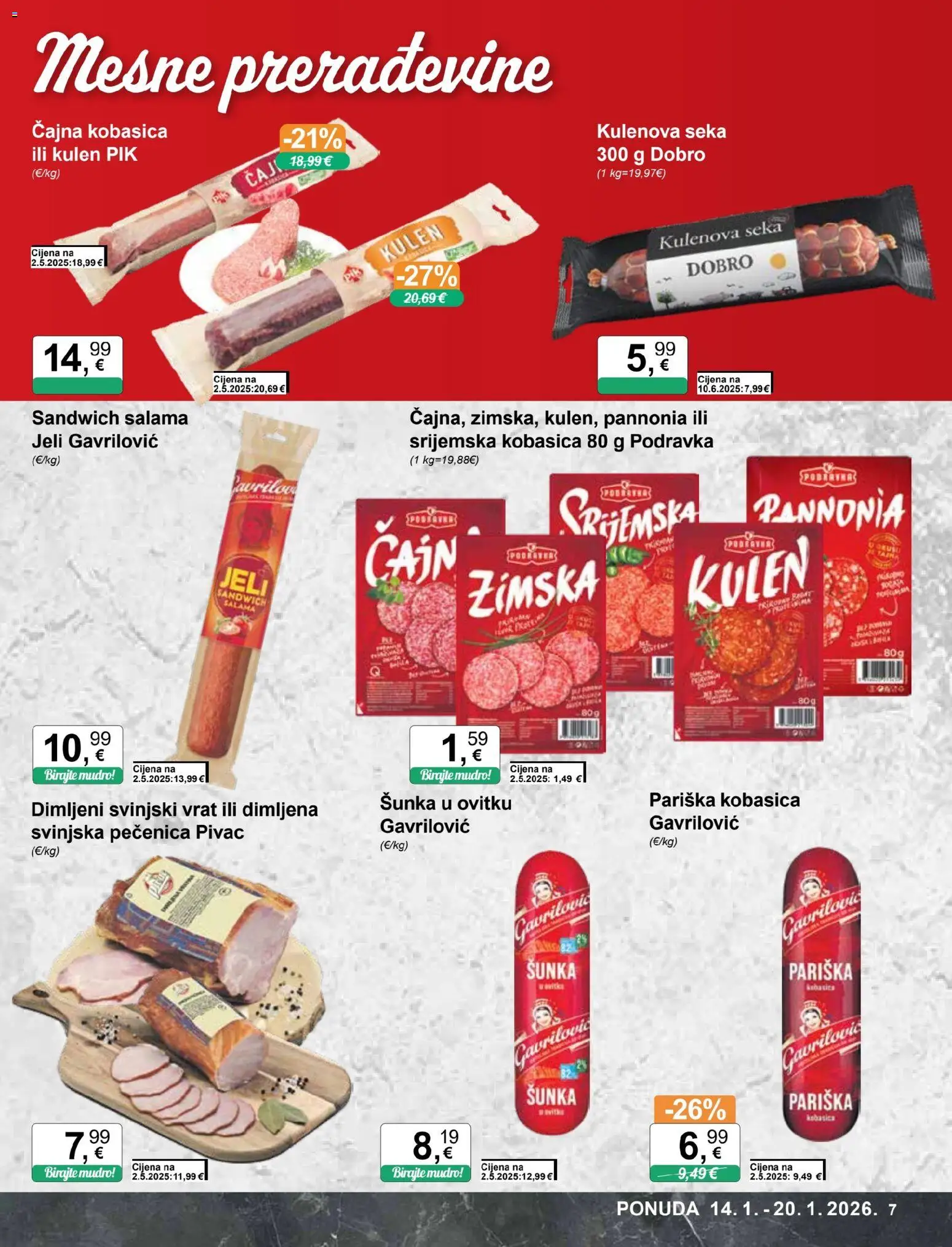 KTC katalog | vrijedi od 14.01.2026 | Stranica: 7 | Proizvodi: Salama, Šunka, Čaj, Kobasica