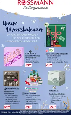 Rossmann  Adventskalender ab 15.09.2025 gültig