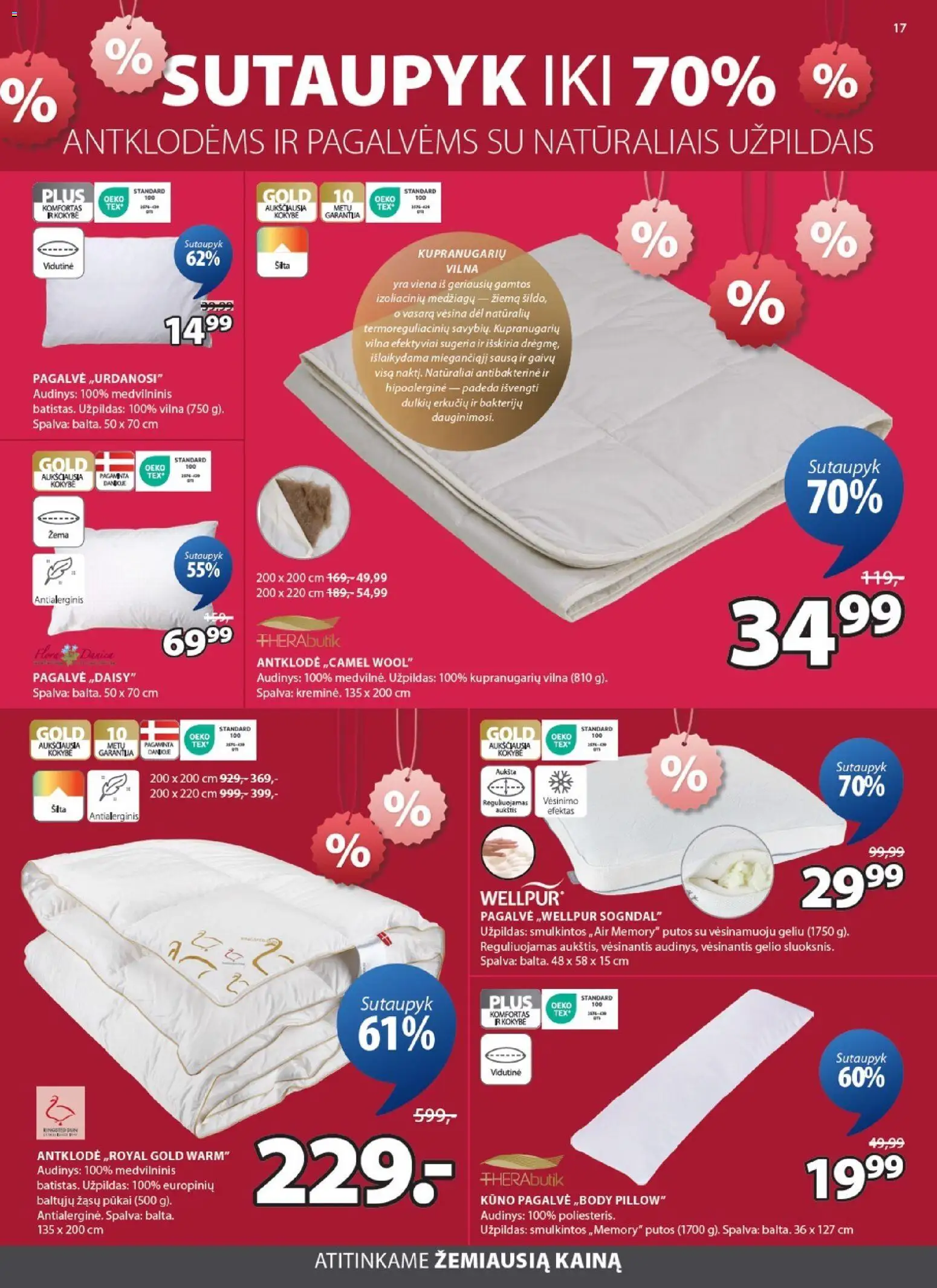 JYSK akcijos nuo 26.12.2025 | Puslapis: 17 | Prekių: Pagalvė, Antklodė