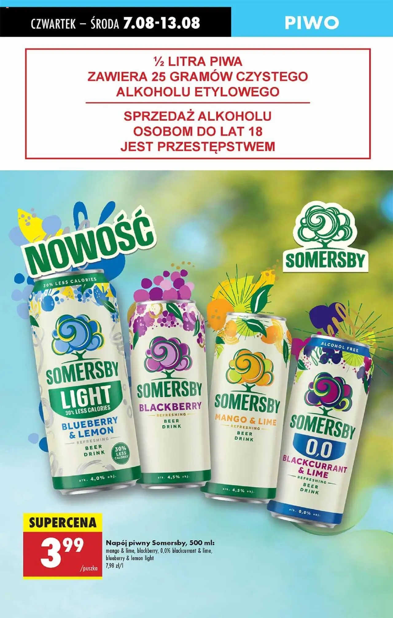 Biedronka gazetka - Oferta W tym tygodniu od 07.08.2025 | Strona: 59 | Produkty: Mango, Piwo, Somersby