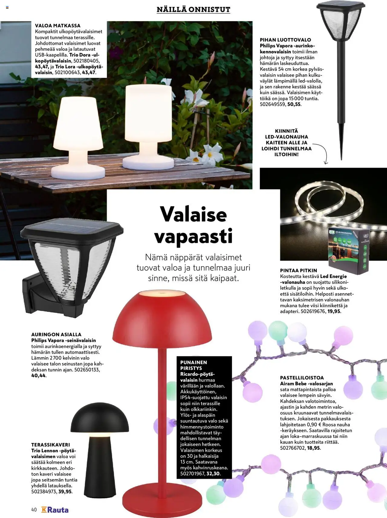 K-Rauta tarjoukset - Remppa-lehteä – voimassa 01.09.2025 alkaen | Sivu: 40 | Tuotteet: Nauha, Pöytä, Voi