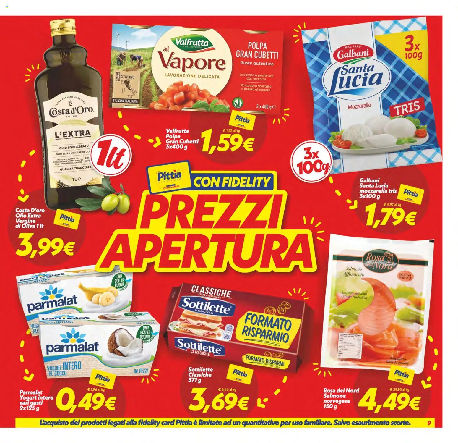 Volantino SuperConveniente del 27.11.2025 | Pagina: 9 | Prodotti: Yogurt, Mozzarella, Pomodoro, Olio extra vergine