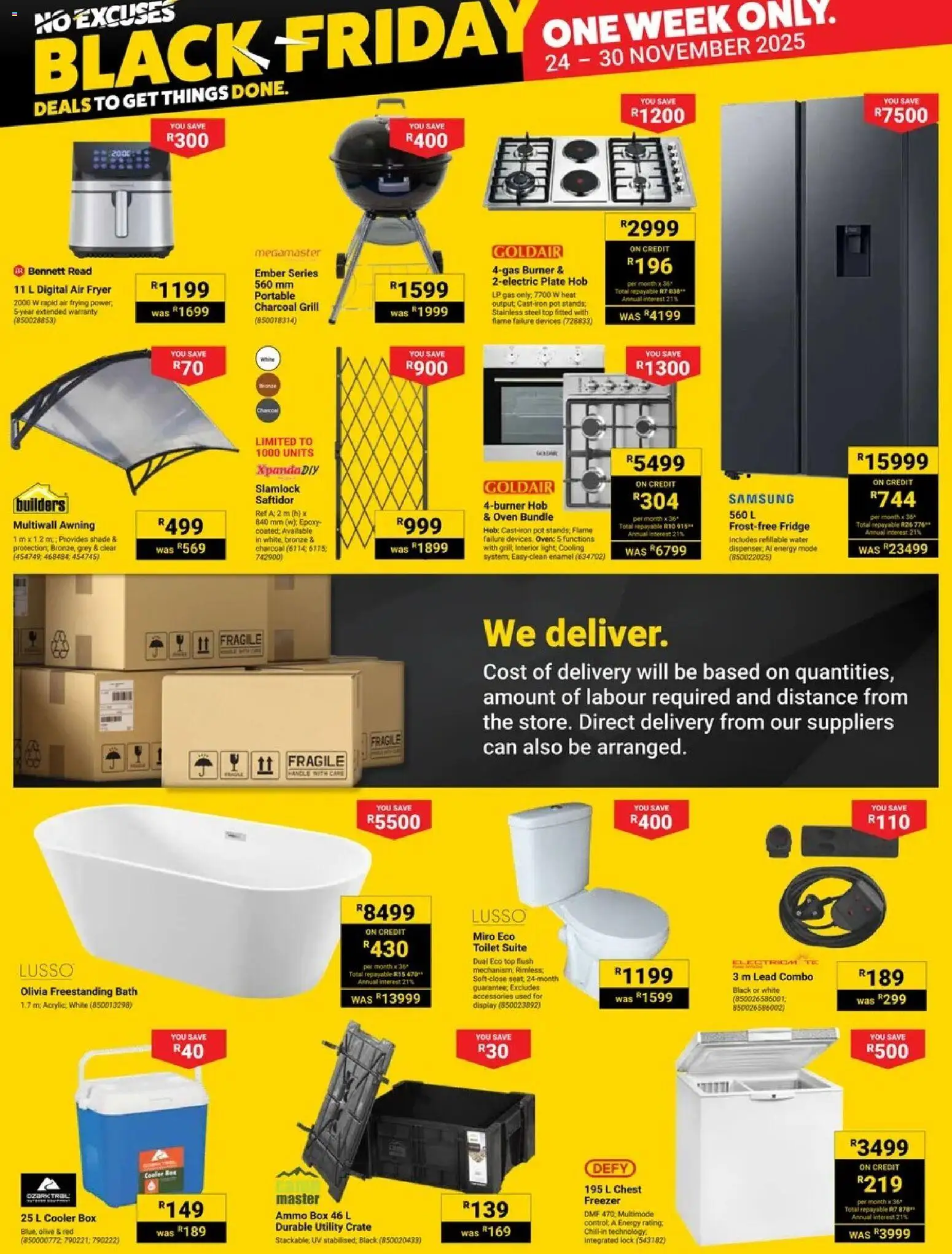 New Builders catalogue – valid from 24.11.2025 | Page: 3 | Products: Lock, Toilet, Bath, Fridge