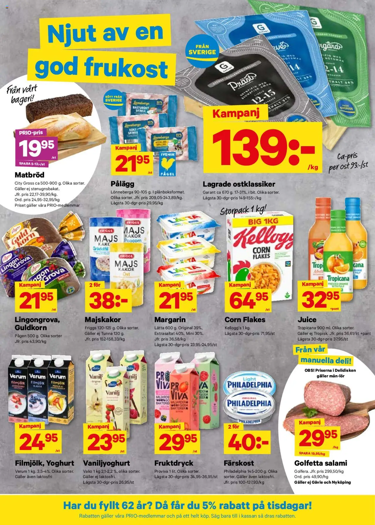 City Gross reklamblad aktuell från 20.10.2025 | Sida: 4 | Produkter: Bageri, Såg, Salami, Juice
