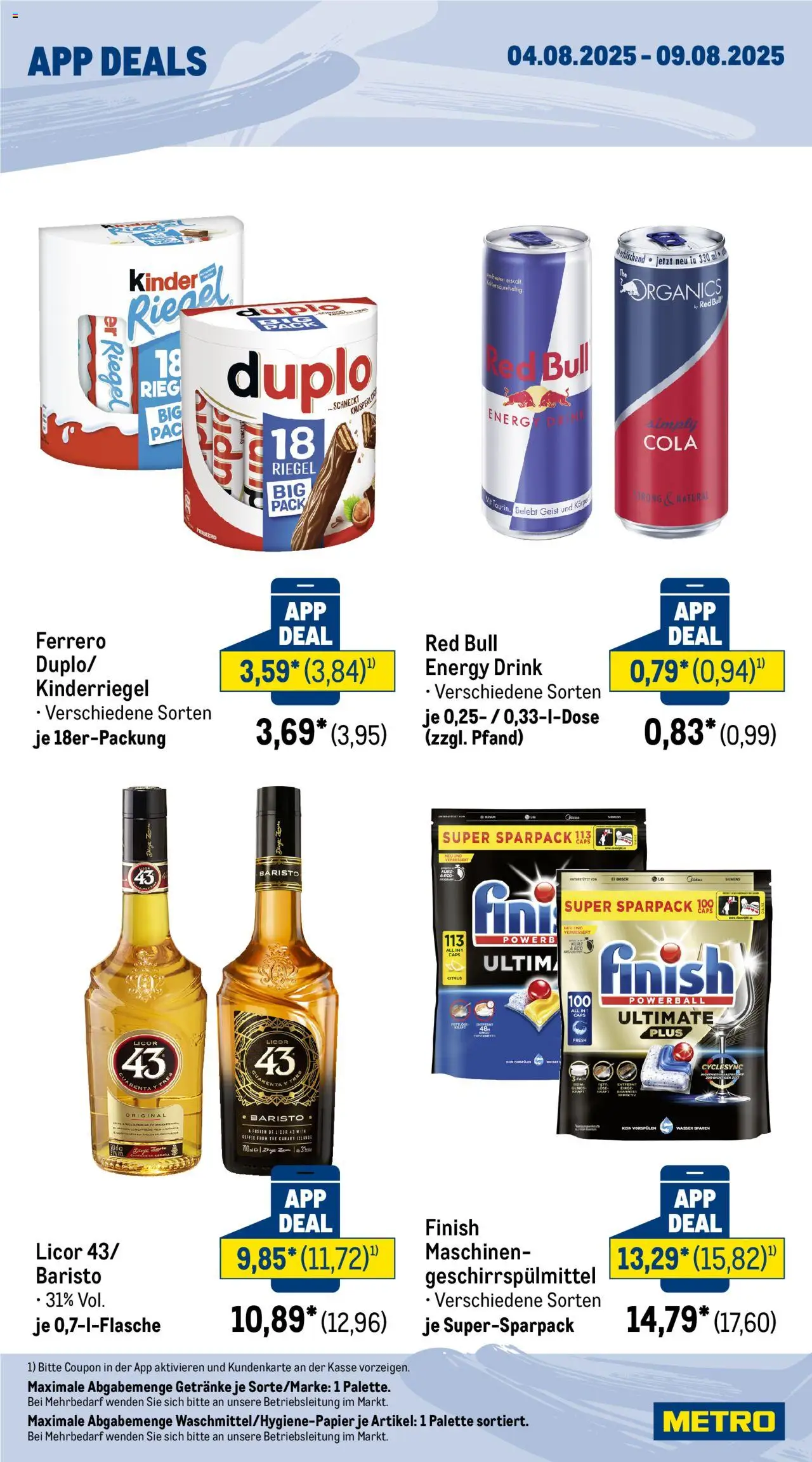 Metro - App Deals - gültig ab dem 04.08.2025 | Seite: 2 | Produkte: Bosch, Siemens, Energy, Geschirrspülmittel