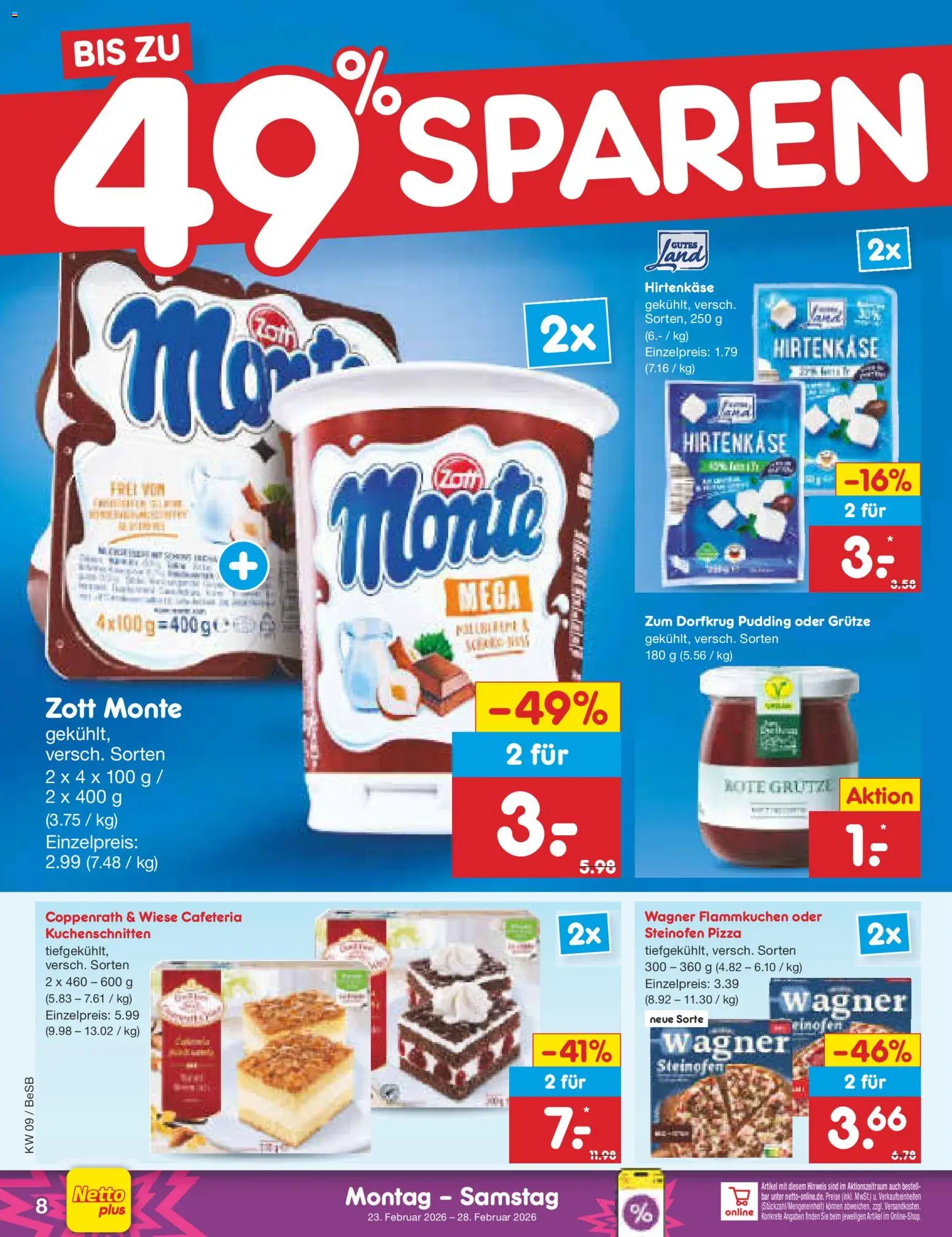 Netto Marken-Discount Prospekt 	 – gültig ab 23.02.2026 | Seite: 8 | Produkte: Pudding, Pizza