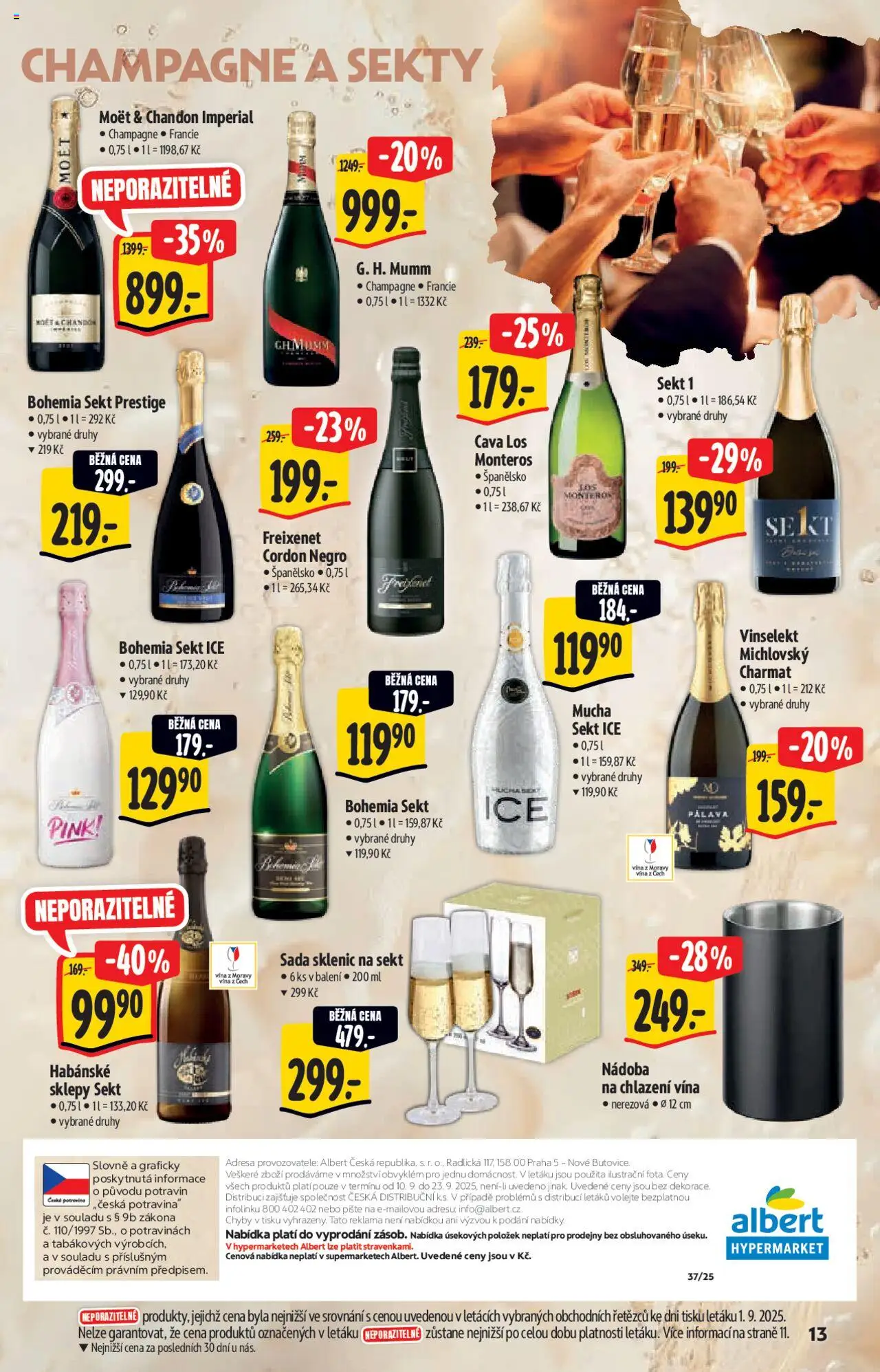 Albert katalog - Hypermarket od 10.09.2025 | Strana: 13 | Produkty: Bohemia sekt, Moët, Champagne, Moët & Chandon