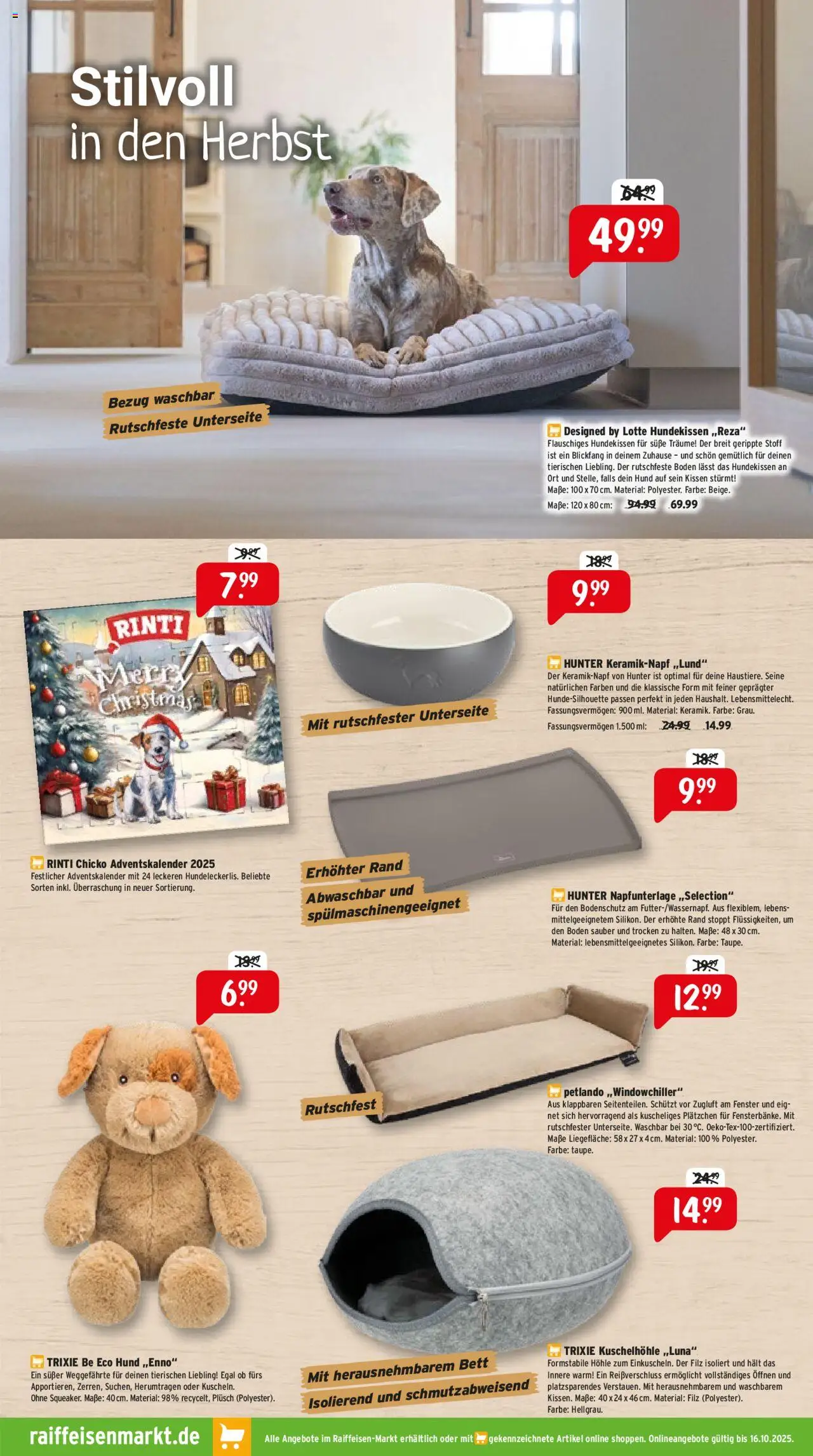 Raiffeisen Markt Prospekt 	 – gültig ab 01.10.2025 | Seite: 3 | Produkte: Bett, Kissen