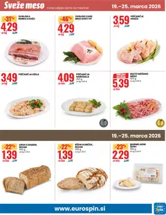 Eurospin katalog akcije – veljaven od 19.03.2026 | Stran: 13 | Izdelki: Piščančja krila, Kos, Nabodala, Kruh