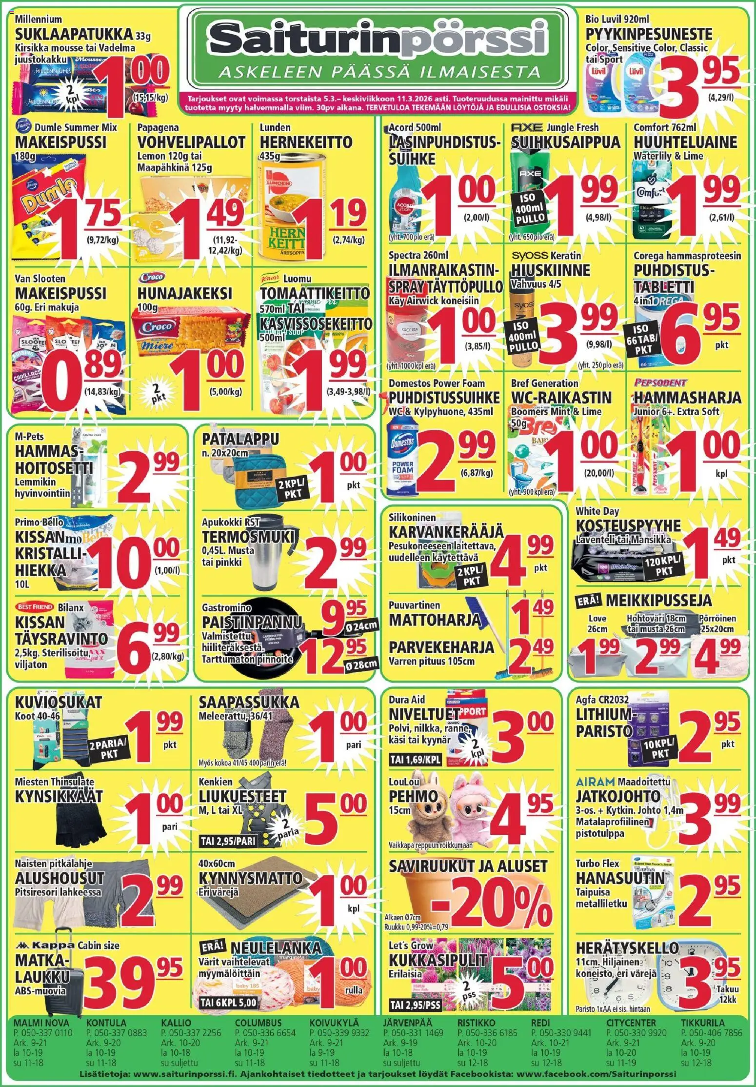 Saiturinpörssi tarjoukset – voimassa 05.03.2026 alkaen | Sivu: 1 | Tuotteet: Vadelma, WC, Kynnysmatto, Puhdistussuihke