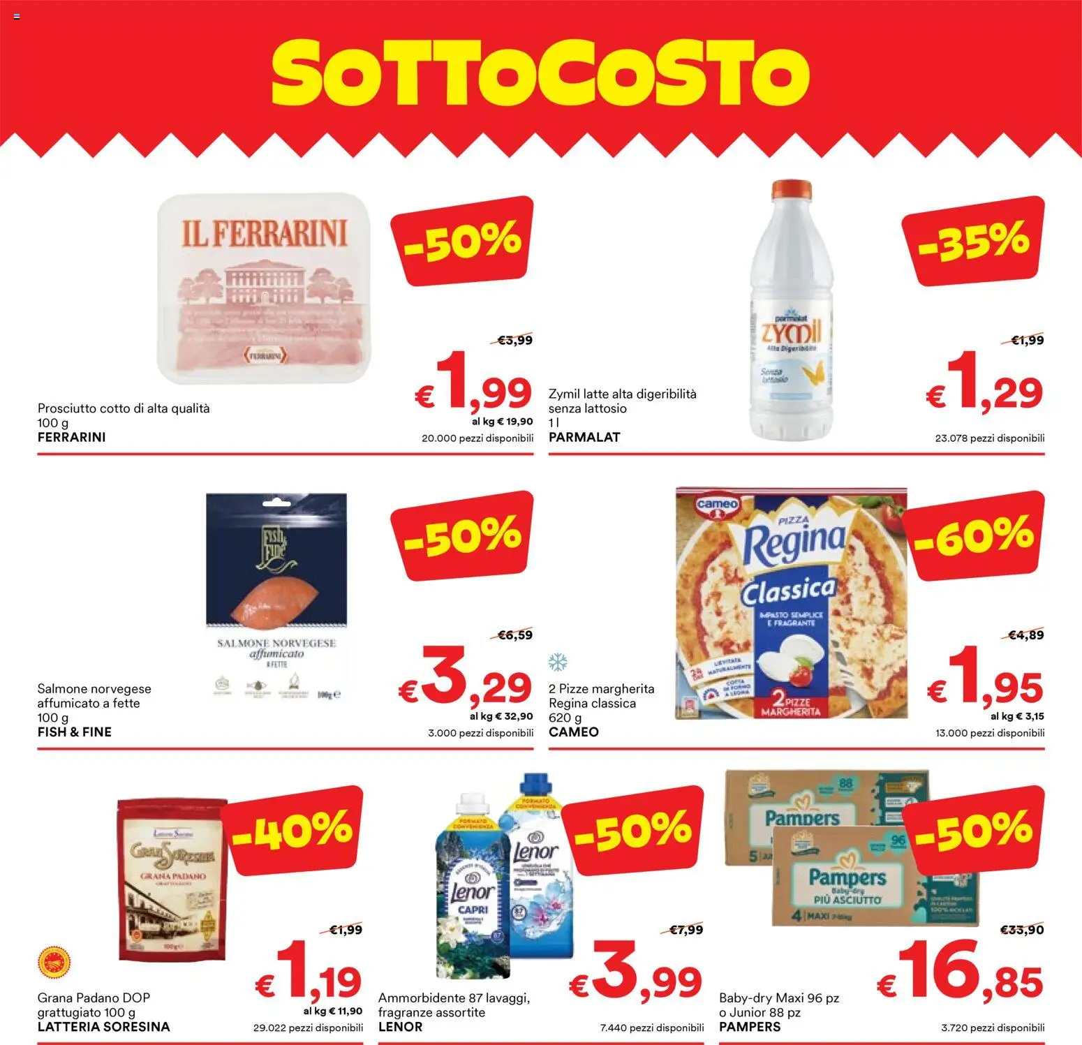 Volantino Unes del 26.02.2026 | Pagina: 2 | Prodotti: Salmone, Latte, Prosciutto, Grana Padano