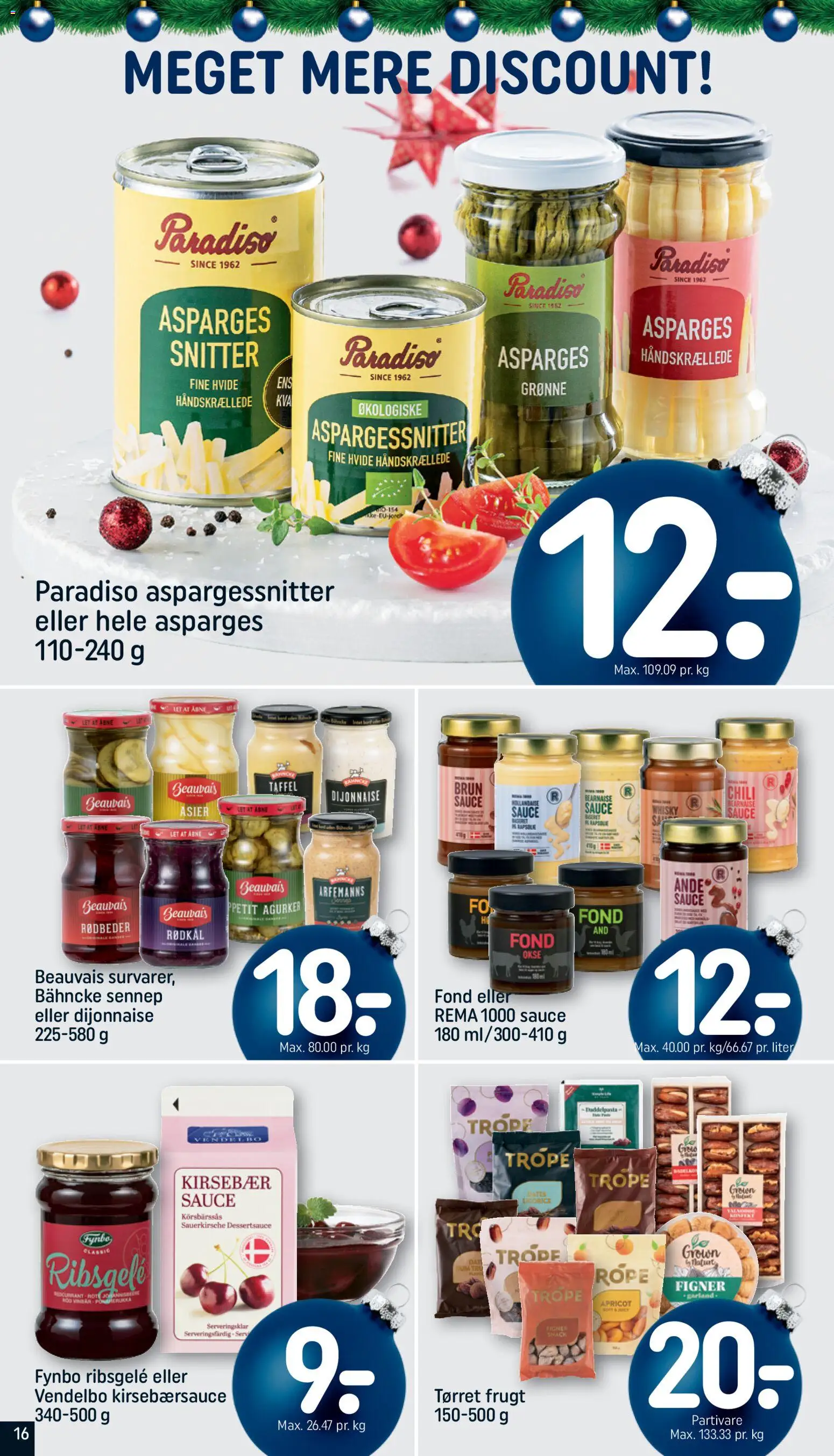 Rema 1000 tilbudsavis – gyldig fra 07.12.2025 | Side: 16 | Produkter: Kirsebær, Rødkål, Sennep, Aspargessnitter