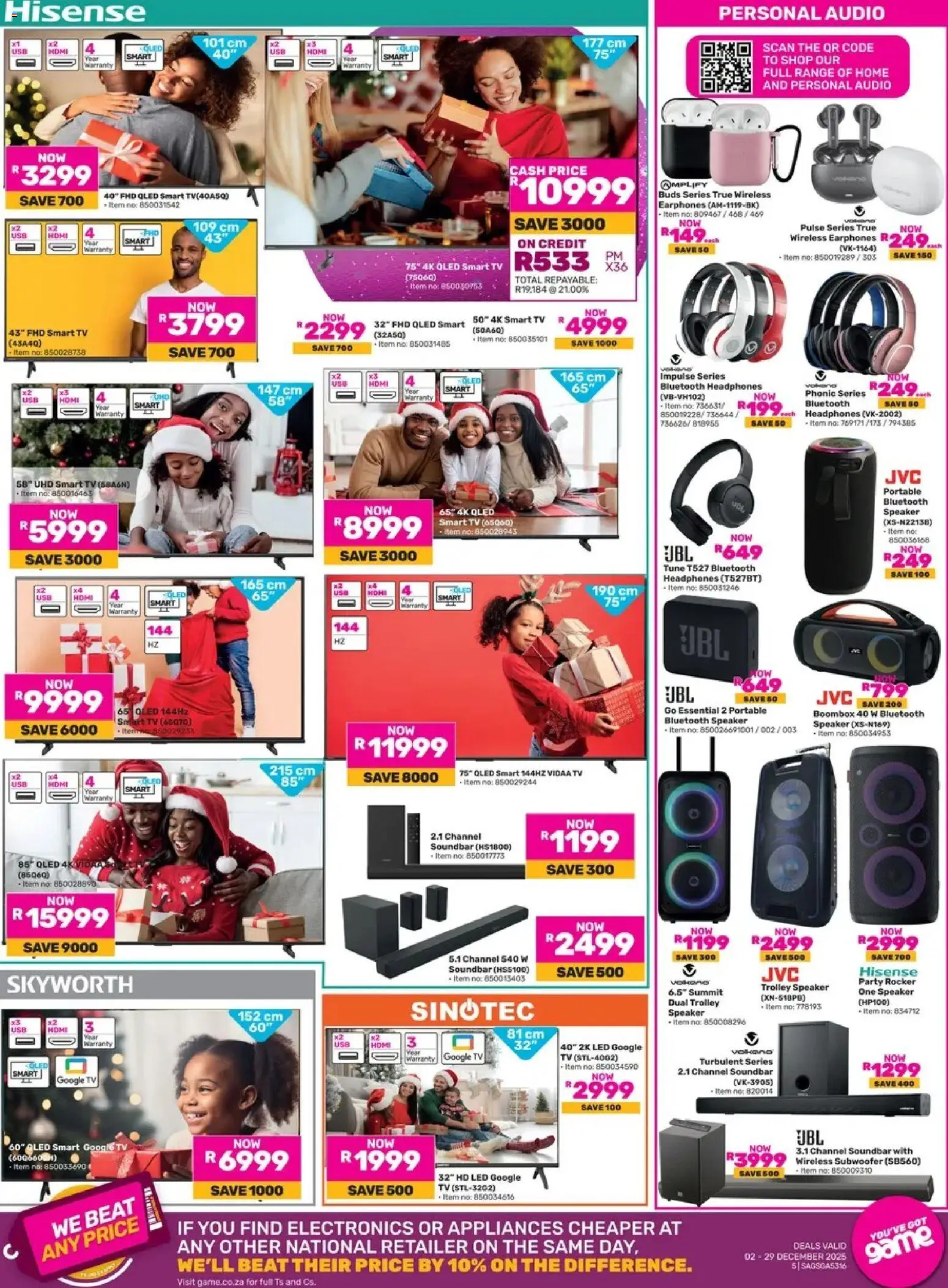 New Game catalogue – valid from 02.12.2025 | Page: 5 | Products: Headphones, Speaker, Soundbar, Subwoofer