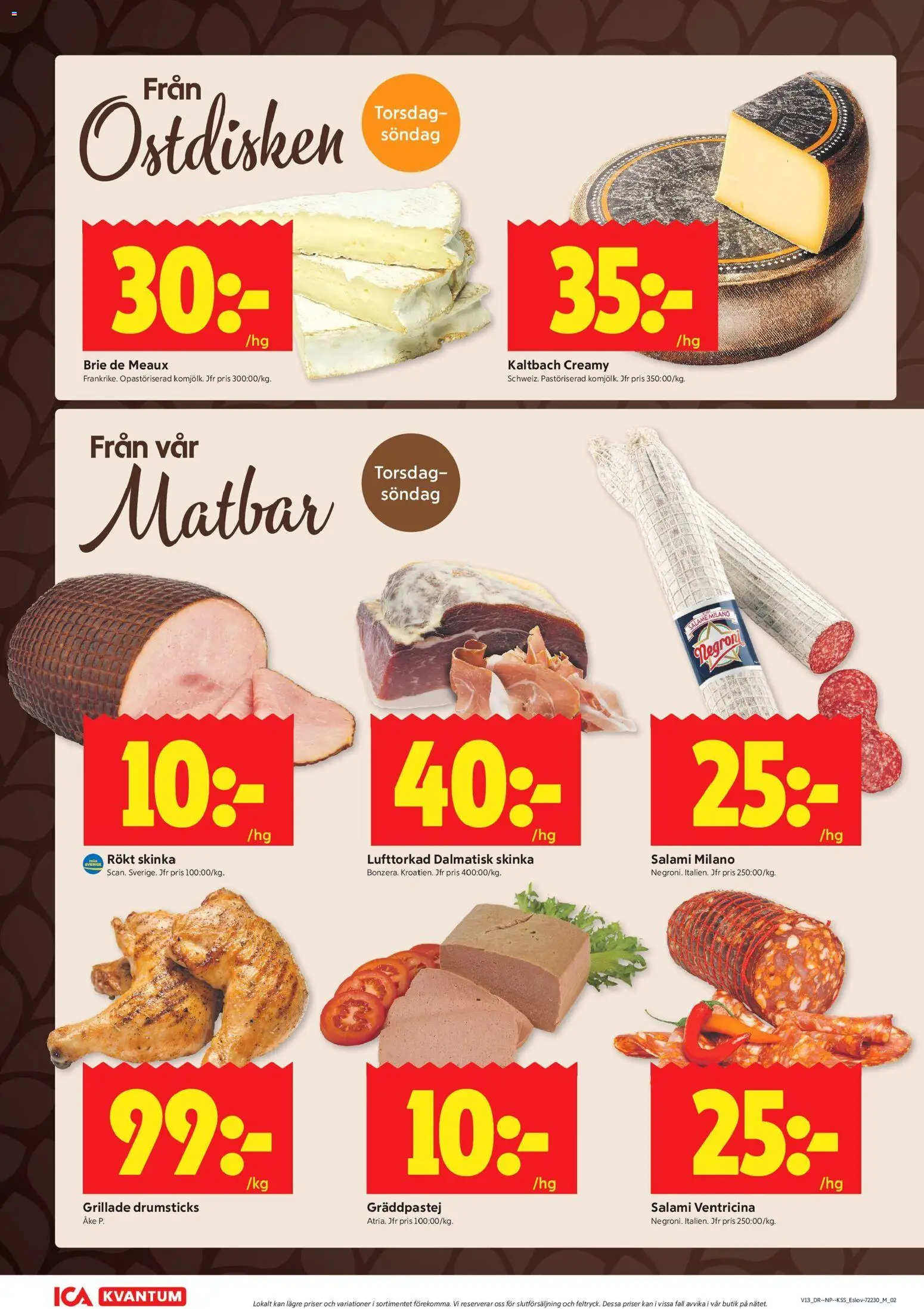 ICA Kvantum reklamblad aktuell från 23.03.2026 | Sida: 6 | Produkter: Salami, Skinka