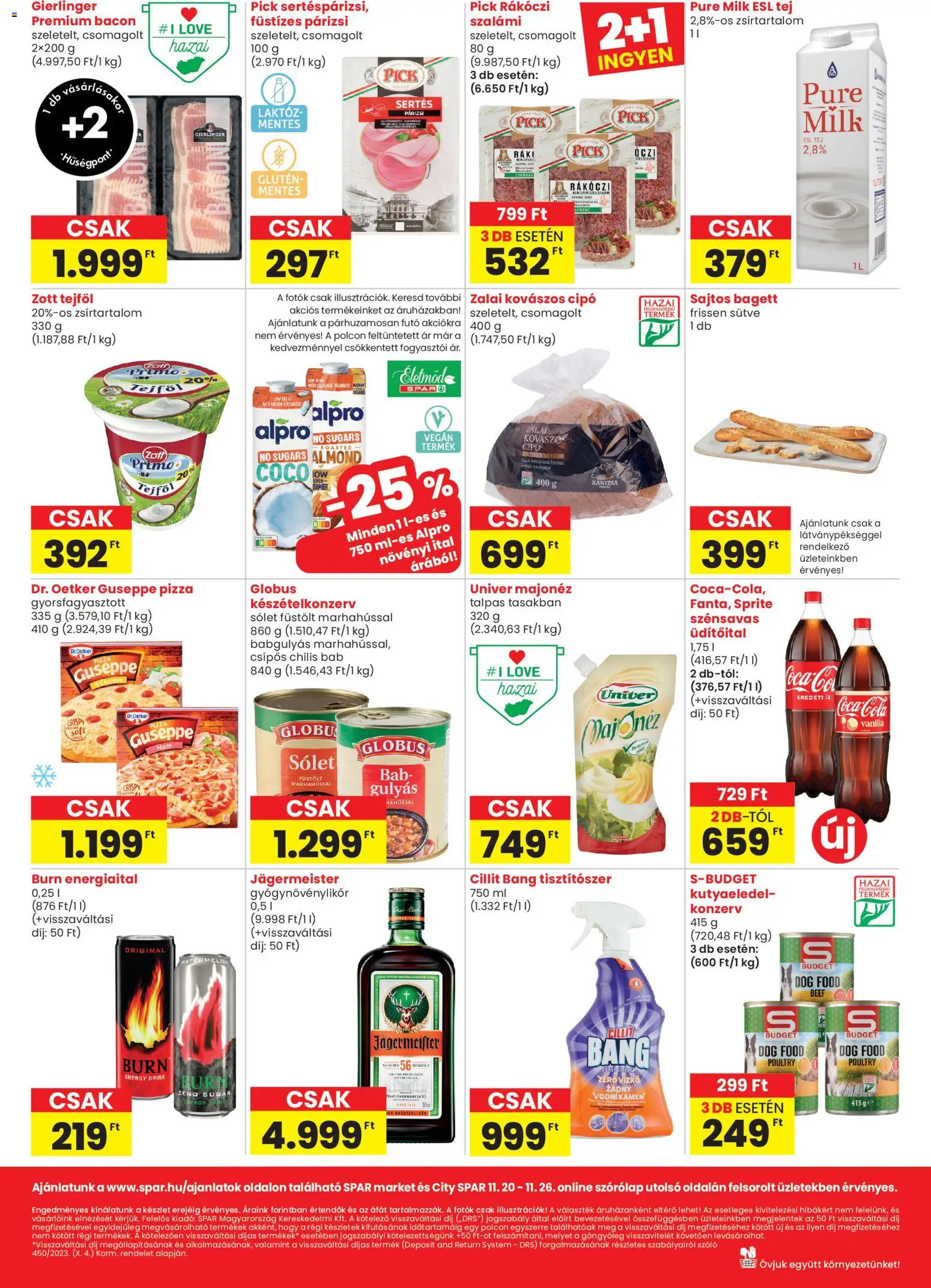 Spar akciós ujság - amely érvényes a következő dátumtól: 20.11.2025 | Oldal: 2 | Termékek: Szőlő, Alpro, Pick, Párizsi