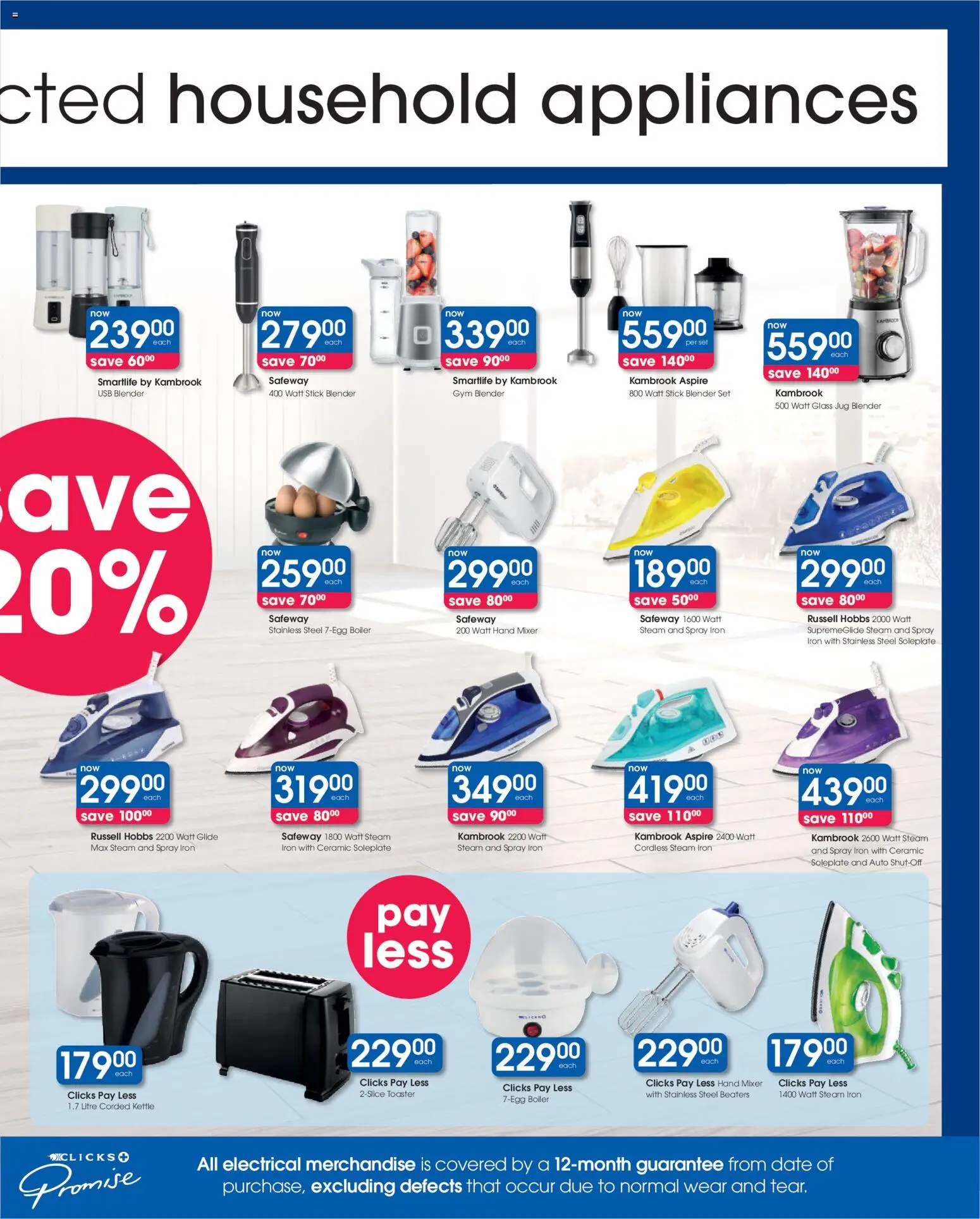 New Clicks catalogue – valid from 25.02.2026 | Page: 43 | Products: USB, Kettle, Mixer, Toaster