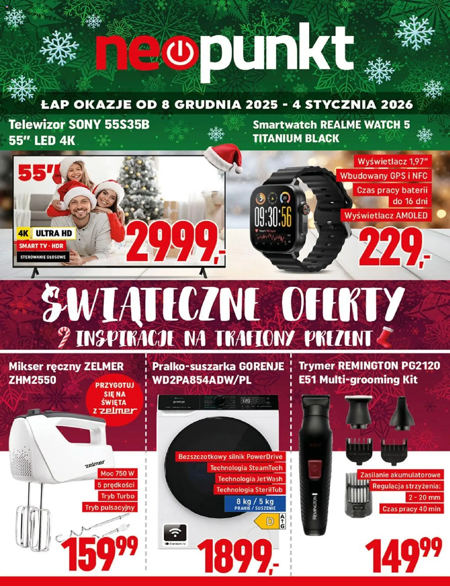 Neopunkt Gazetka od 08.12.2025 | Strona: 8 | Produkty: Telewizor, Mikser, Smartwatch