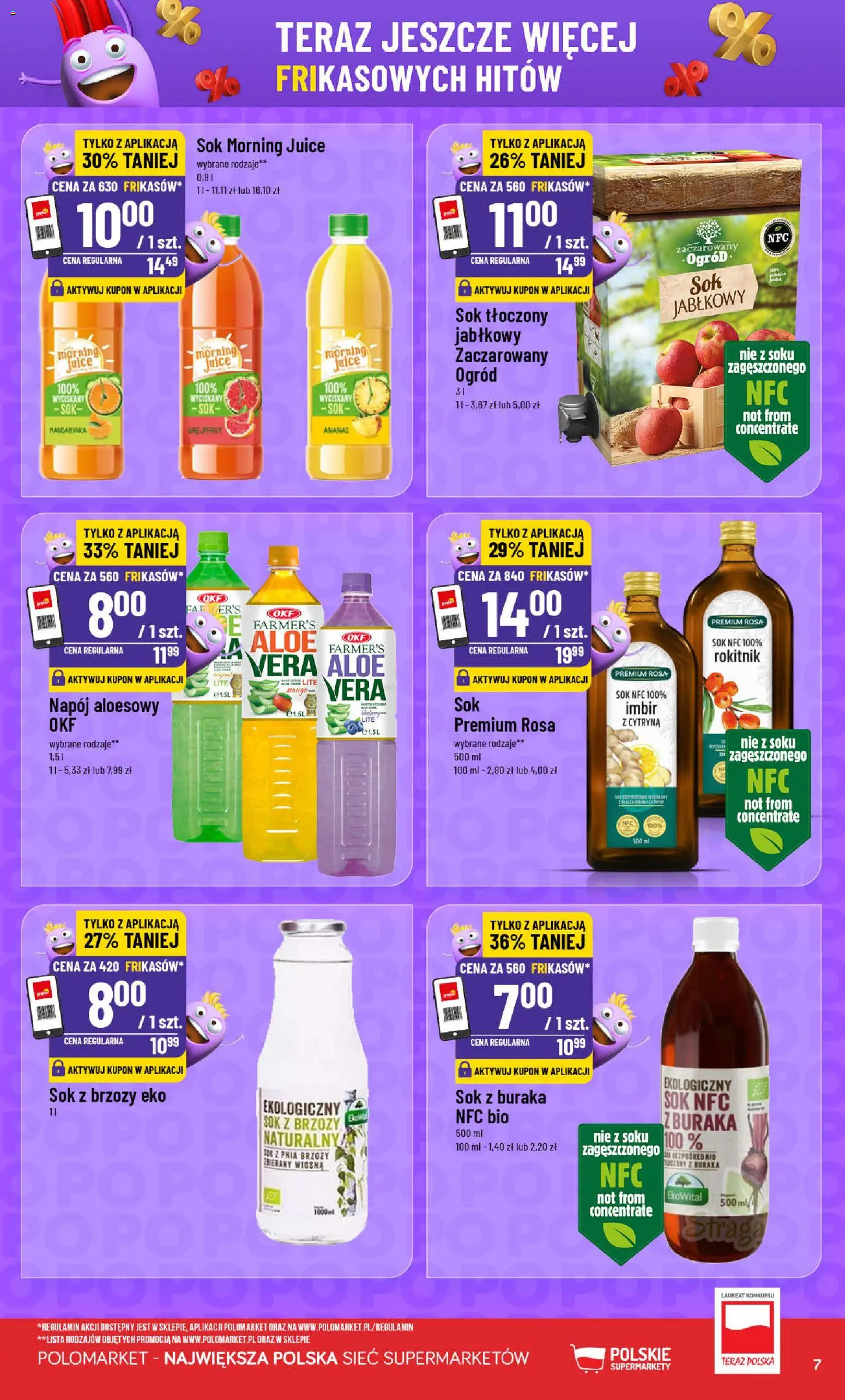 POLOmarket gazetka - Frikasowe Hity od 08.04.2026 | Strona: 7 | Produkty: Sok z brzozy, Imbir, Napój aloesowy, Ananas